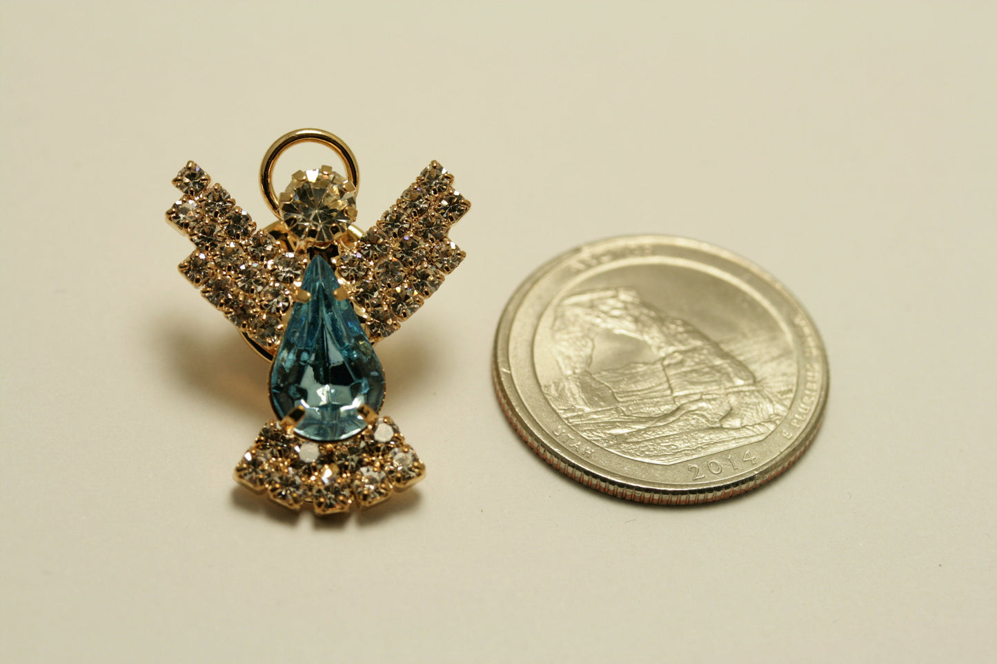 Rhinestone Halo Angel Tac Pin Brooch, Crystal Angel Push pin