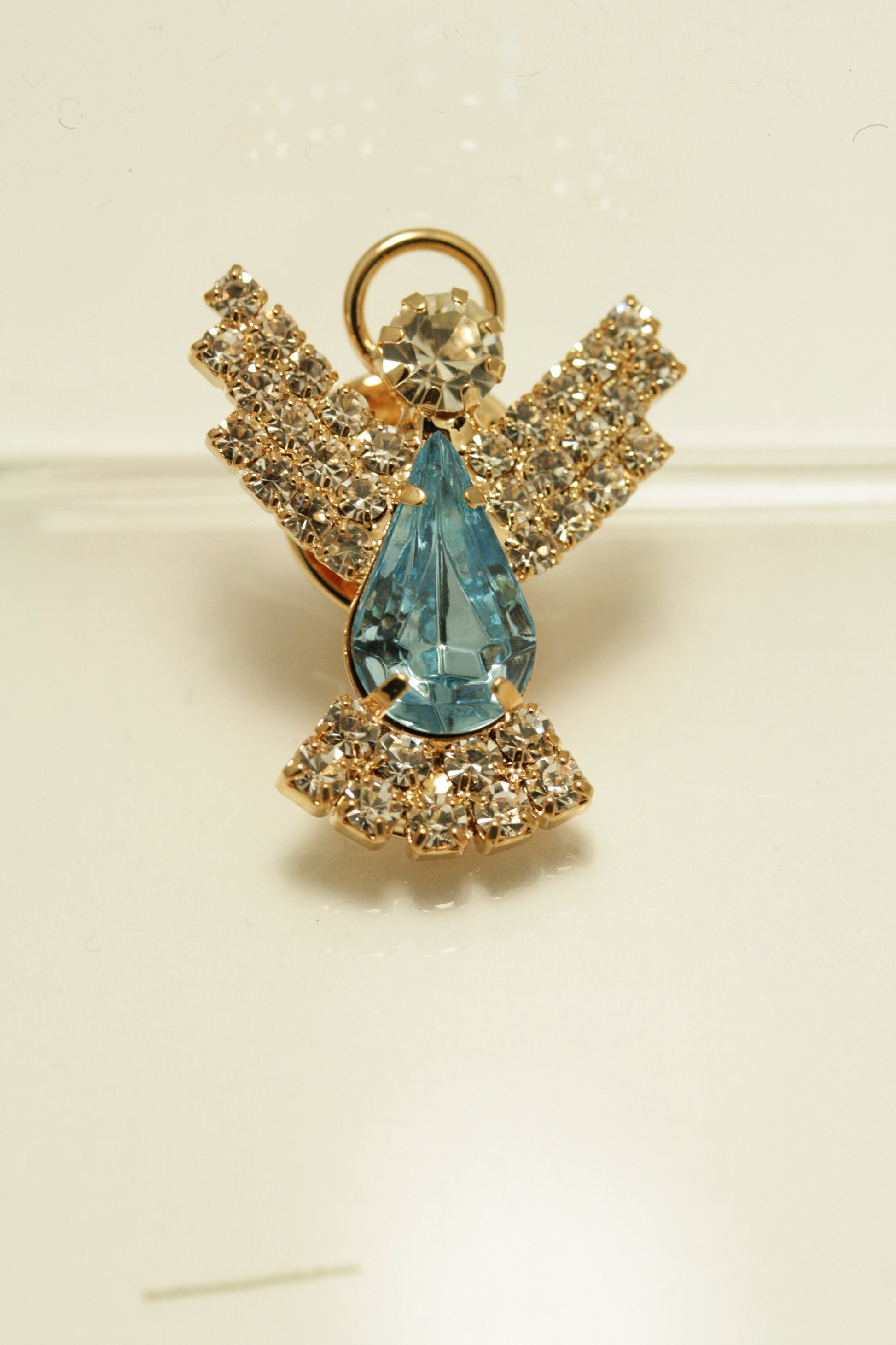 Rhinestone Halo Angel Tac Pin Brooch, Crystal Angel Push pin
