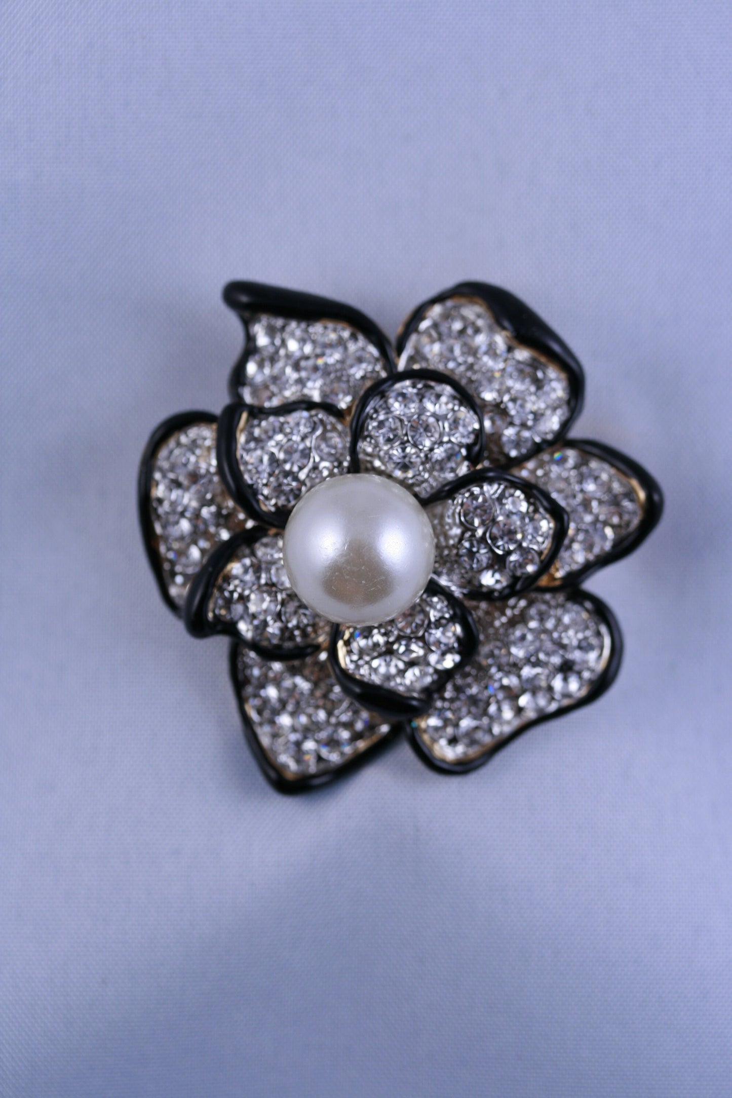 Vintage Pearl Rhinestone Flower Brooch Pin Silver-plate Alloy Faux Diamond Broach costume party dress Pin
