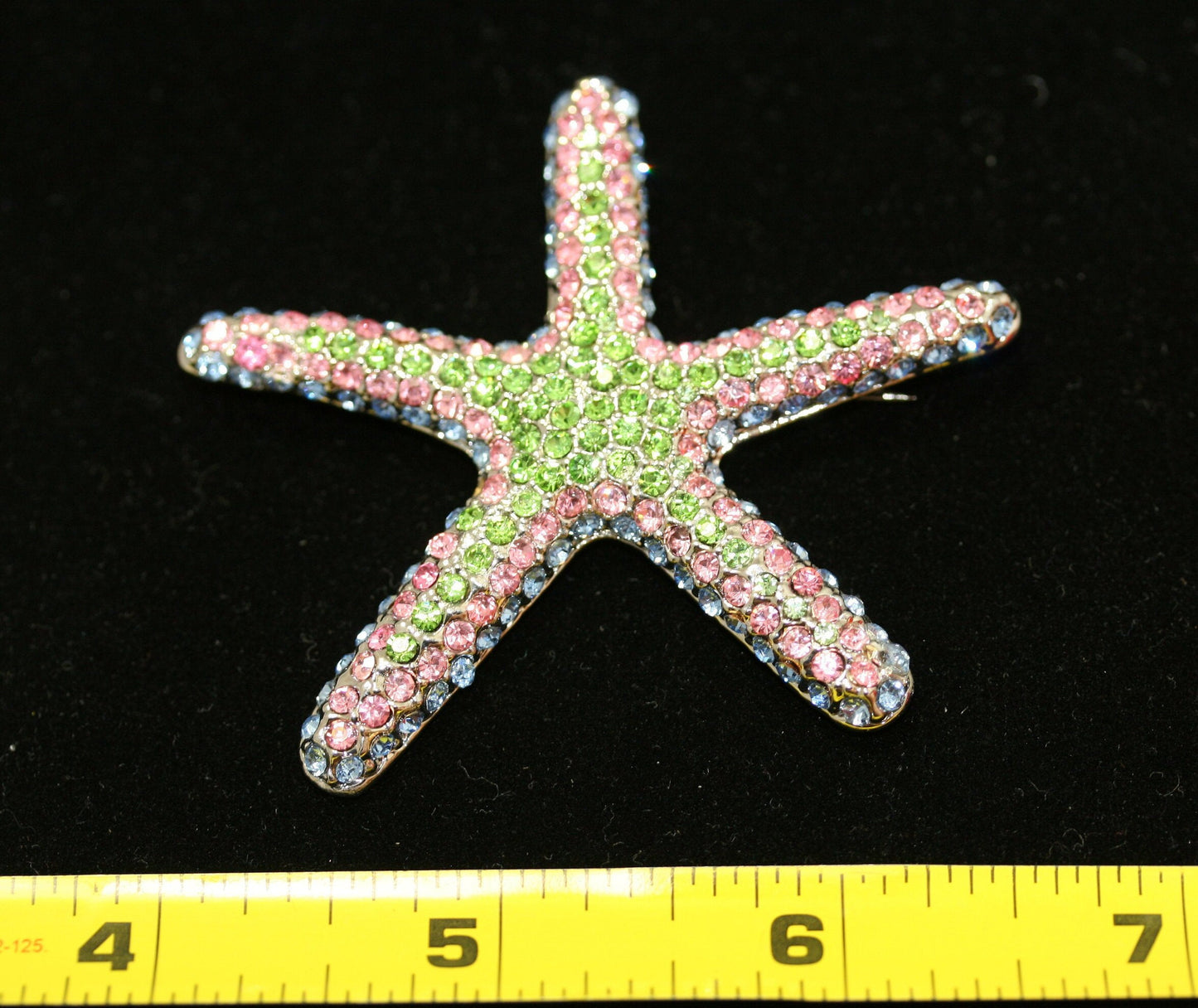 Vintage Rhinestone Silver Sea Star Brooch, Starfish Brooch, Vintage Jewelry, Wedding Brooch