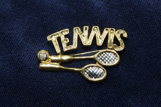 Vintage Gold Tennis racket jewelry brooch pin women Tennis player coach gift