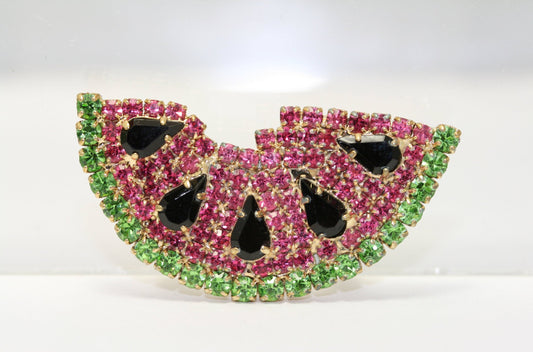 Rhinestone Watermelon Fruit Prong Set Brooch Pin, Summer Watermelon Festival Brooch Pin