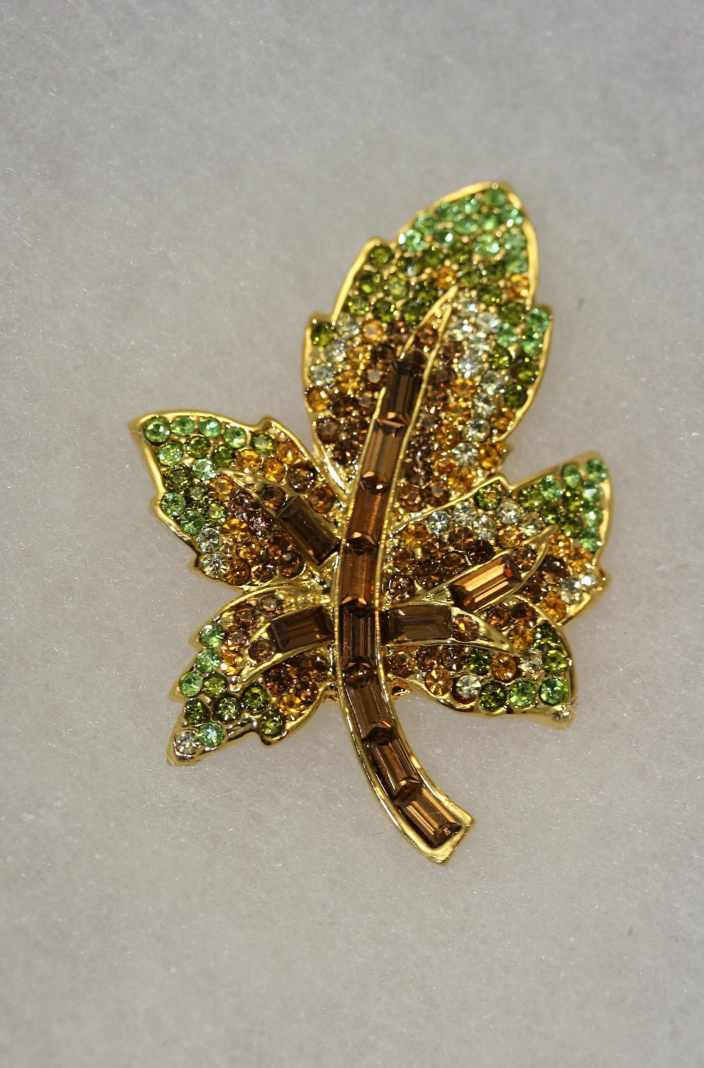 Vintage Rhinestone Maple Leaf Brooch Canadian Maple Pins Fall Jewelry, Crystal Fall Leaf Brooch