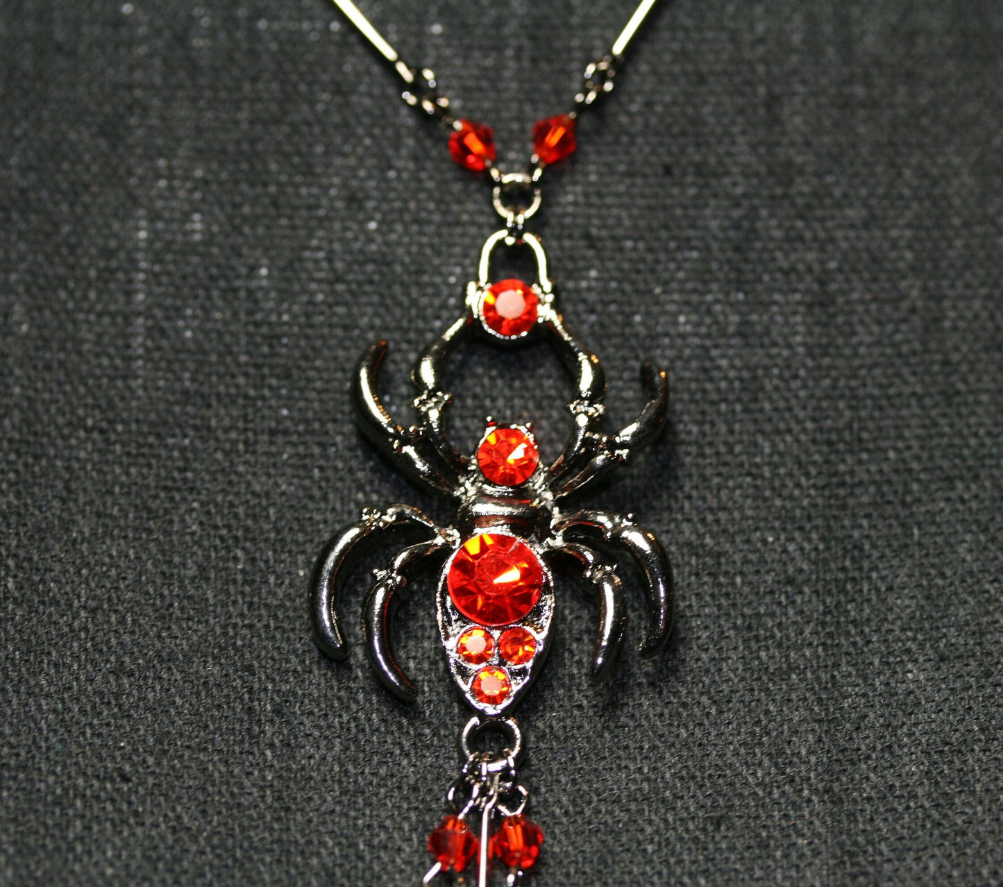 Halloween Spider Necklace Big Black Orange Crystal Spider Pendant Halloween Party Costume Accessories Necklace