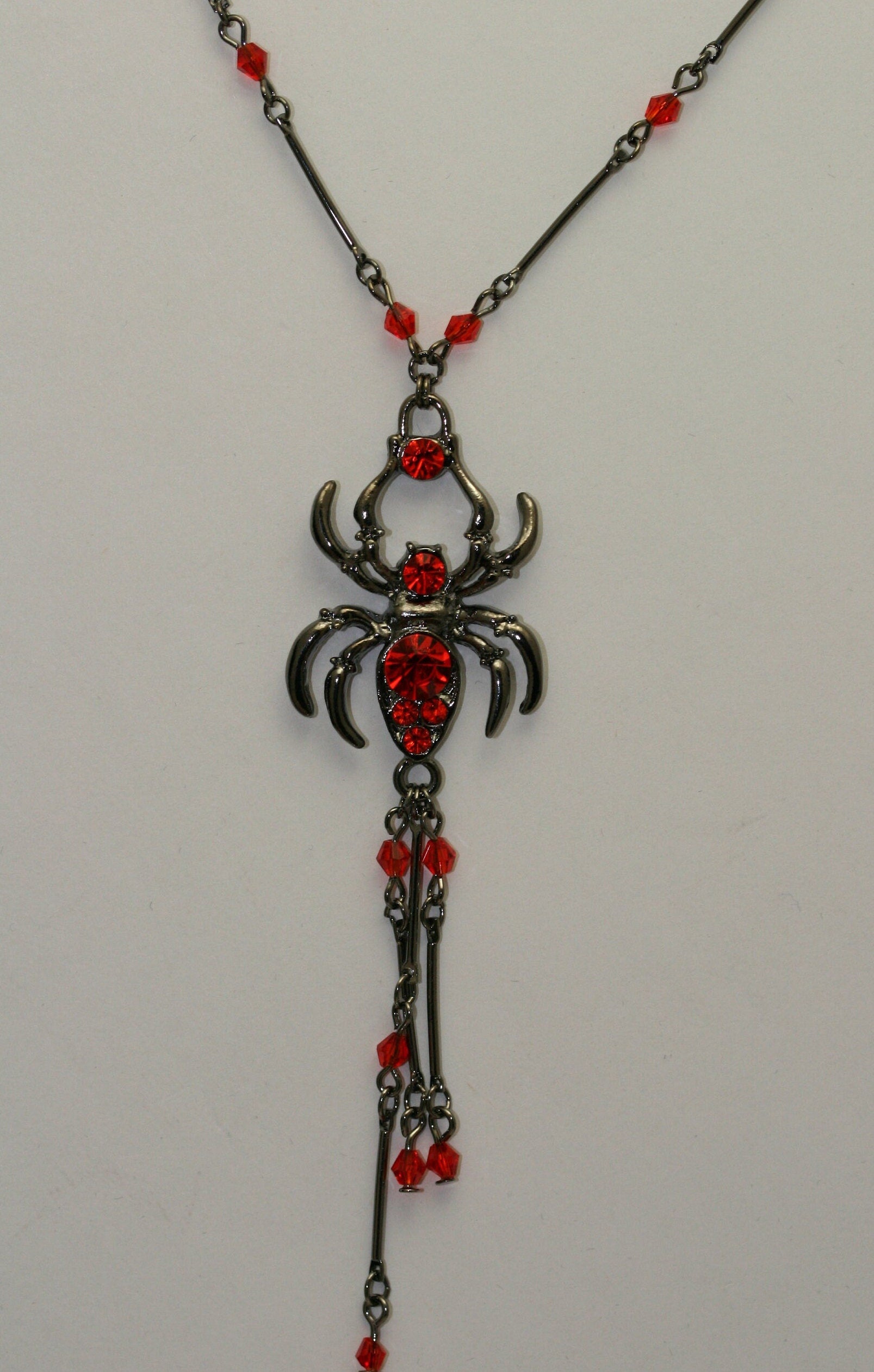Halloween Spider Necklace Big Black Orange Crystal Spider Pendant Halloween Party Costume Accessories Necklace