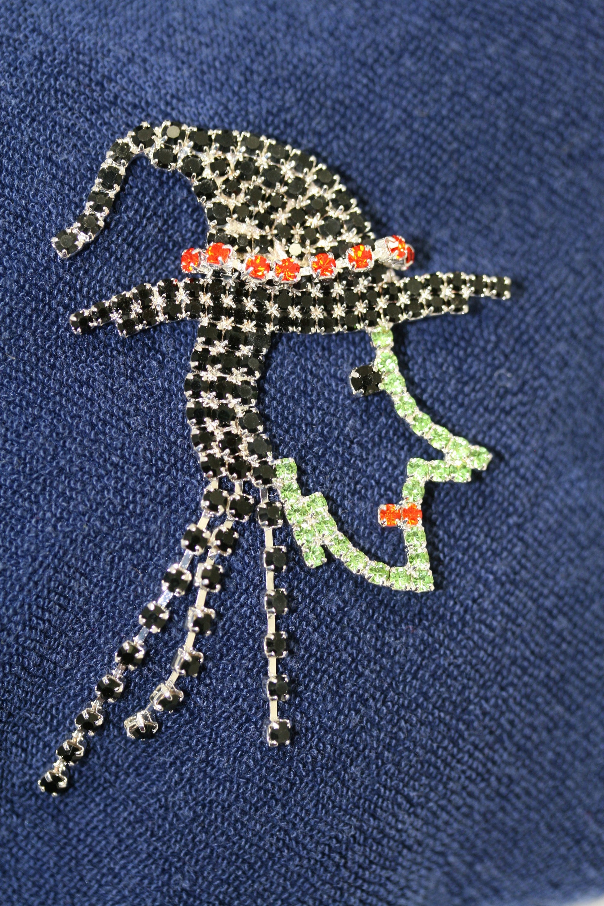 Prong Set Rhinestone Witch Western Wicked Wizard Halloween Pin Brooch, Halloween Witch Jewelry Gift