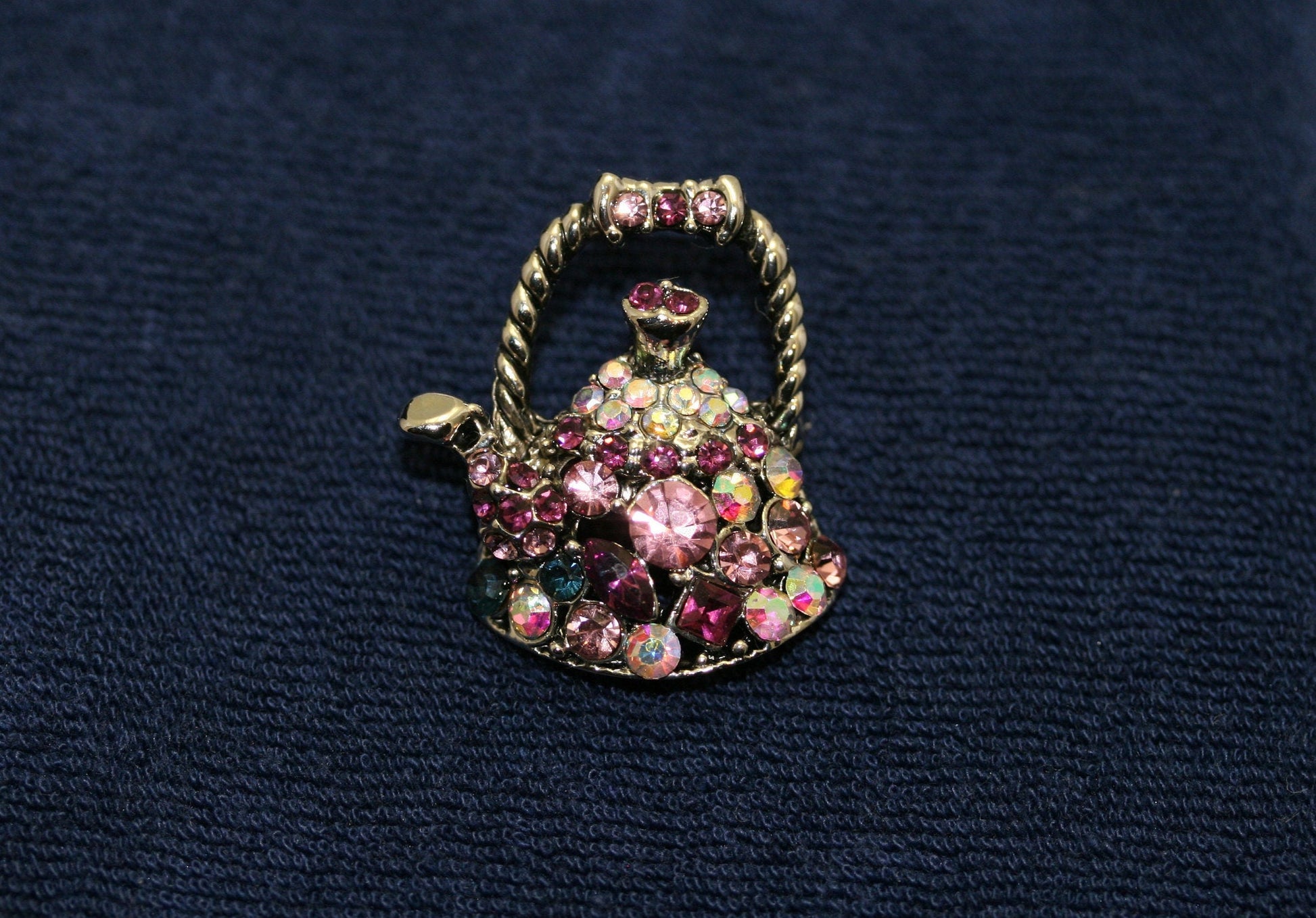Rhinestone Teapot Brooches For Women Vintage Creative Design Pin Available Fashion Jewelry