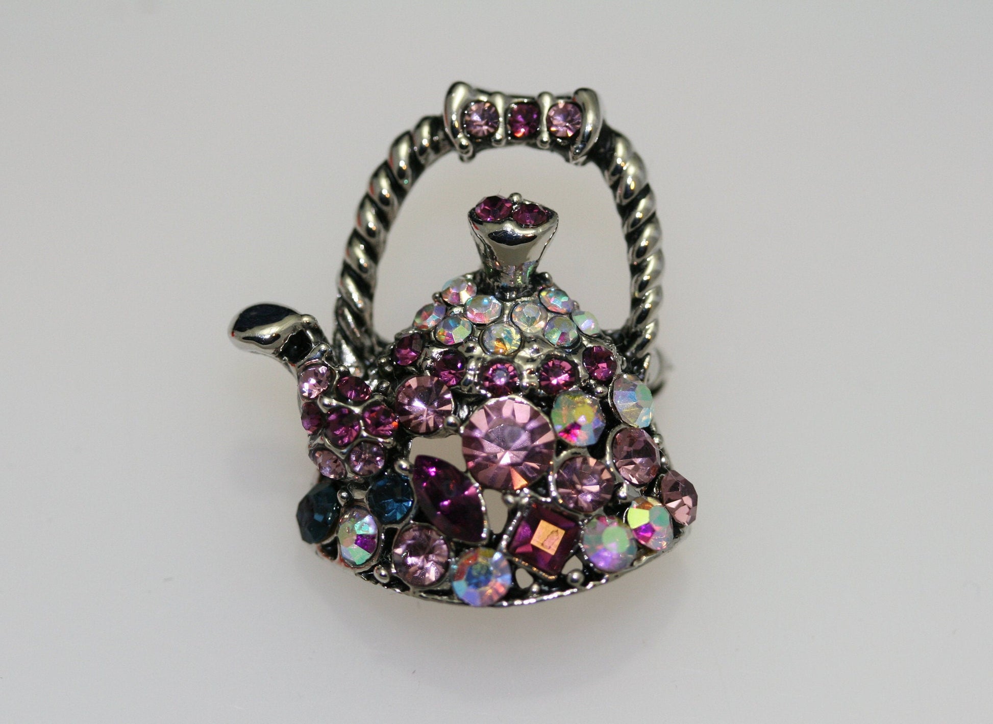Rhinestone Teapot Brooches For Women Vintage Creative Design Pin Available Fashion Jewelry