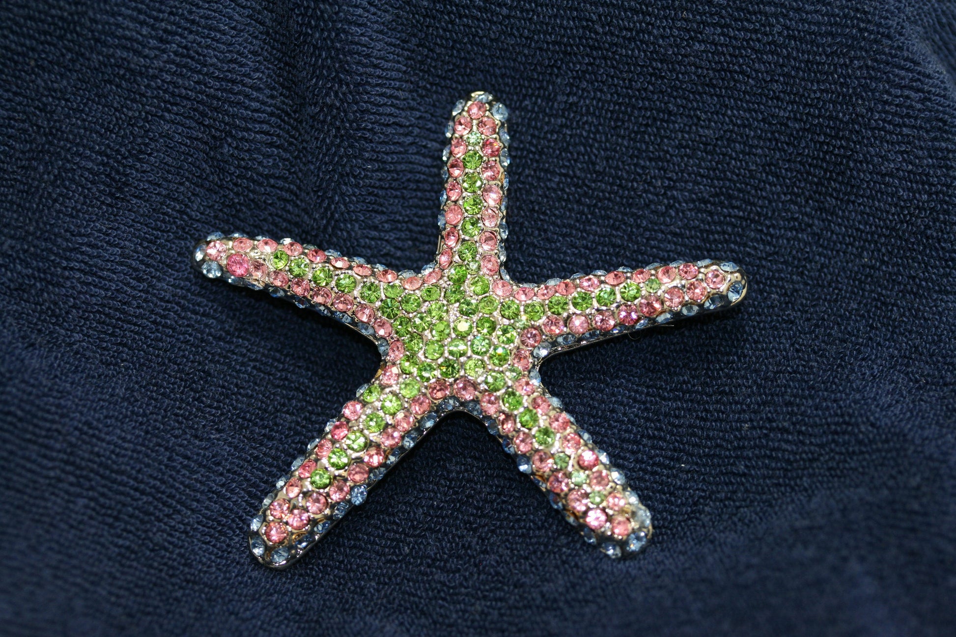 Vintage Rhinestone Silver Sea Star Brooch, Starfish Brooch, Vintage Jewelry, Wedding Brooch