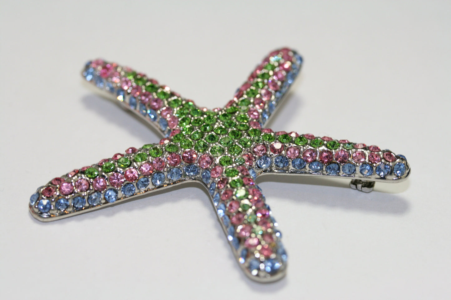 Vintage Rhinestone Silver Sea Star Brooch, Starfish Brooch, Vintage Jewelry, Wedding Brooch