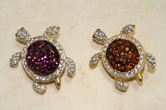 Crystal 3D Sea Turtle Brooch Pin, Rhinestone Sea Turtle Brooch, Sea Life Jewelry Gift