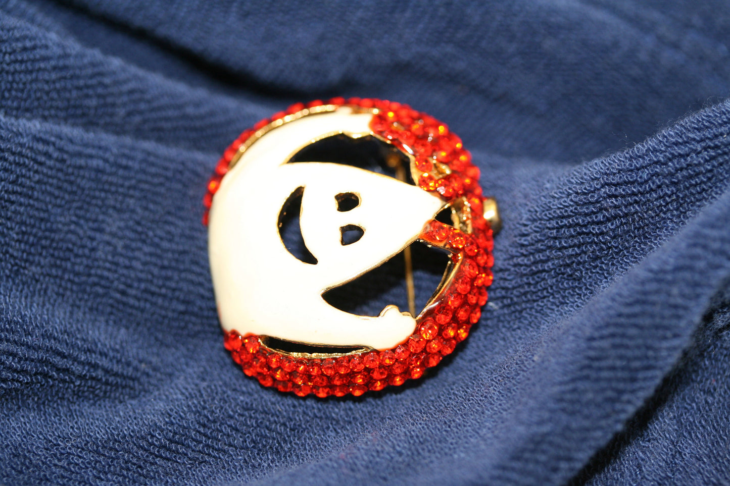 Rhinestone Halloween Orange Color Pumpkin White Enamel Ghost Brooch Pin Jewelry