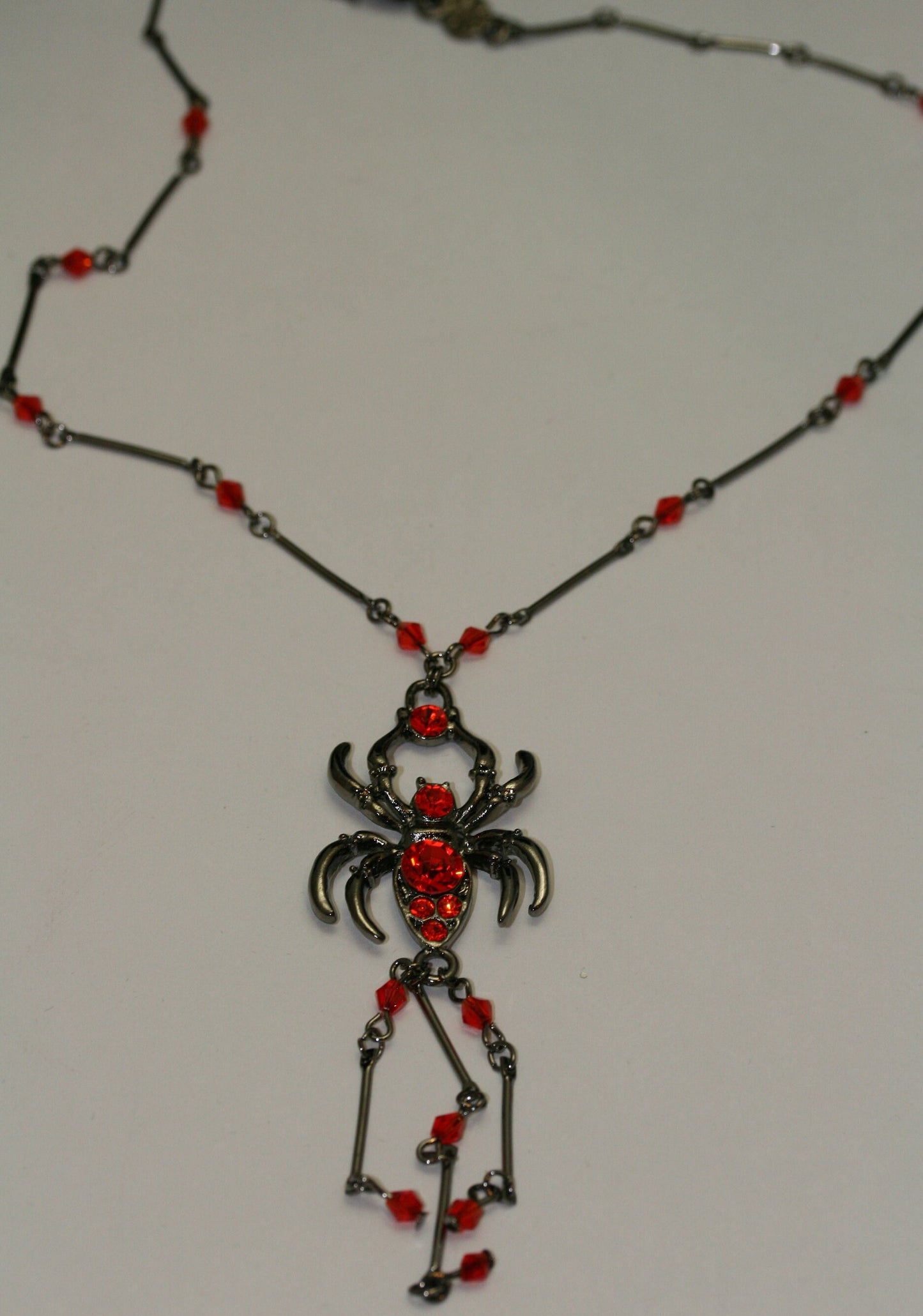 Halloween Spider Necklace Big Black Orange Crystal Spider Pendant Halloween Party Costume Accessories Necklace