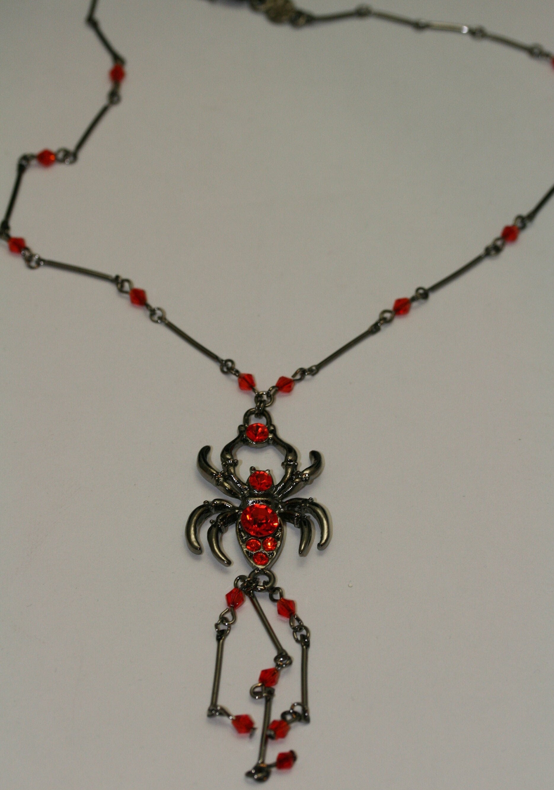 Halloween Spider Necklace Big Black Orange Crystal Spider Pendant Halloween Party Costume Accessories Necklace
