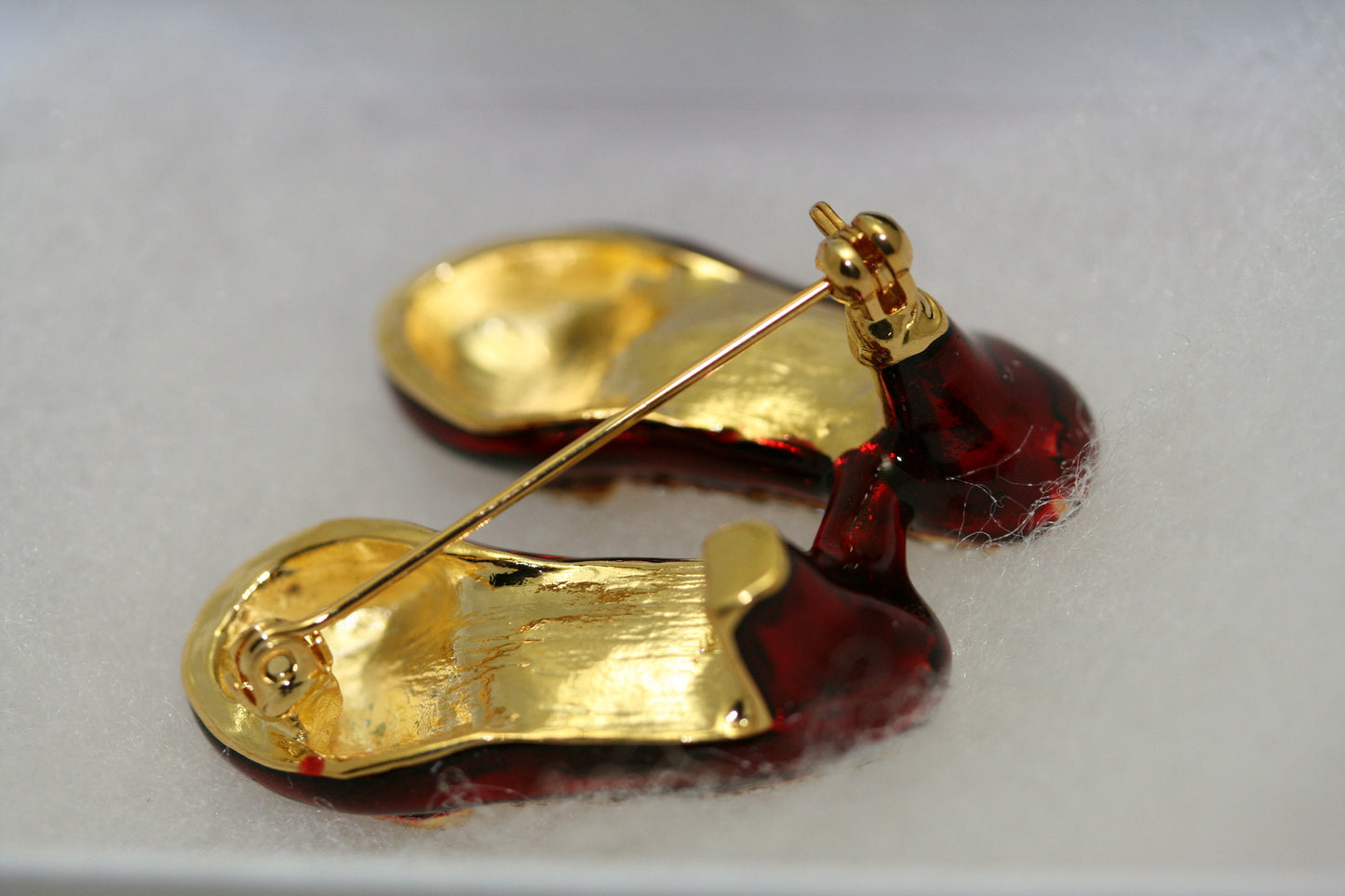 Ruby Red Slippers Lapel Pin Brooch Red Slippers Post Earrings, Red Enamel Slippers Jewelry Set