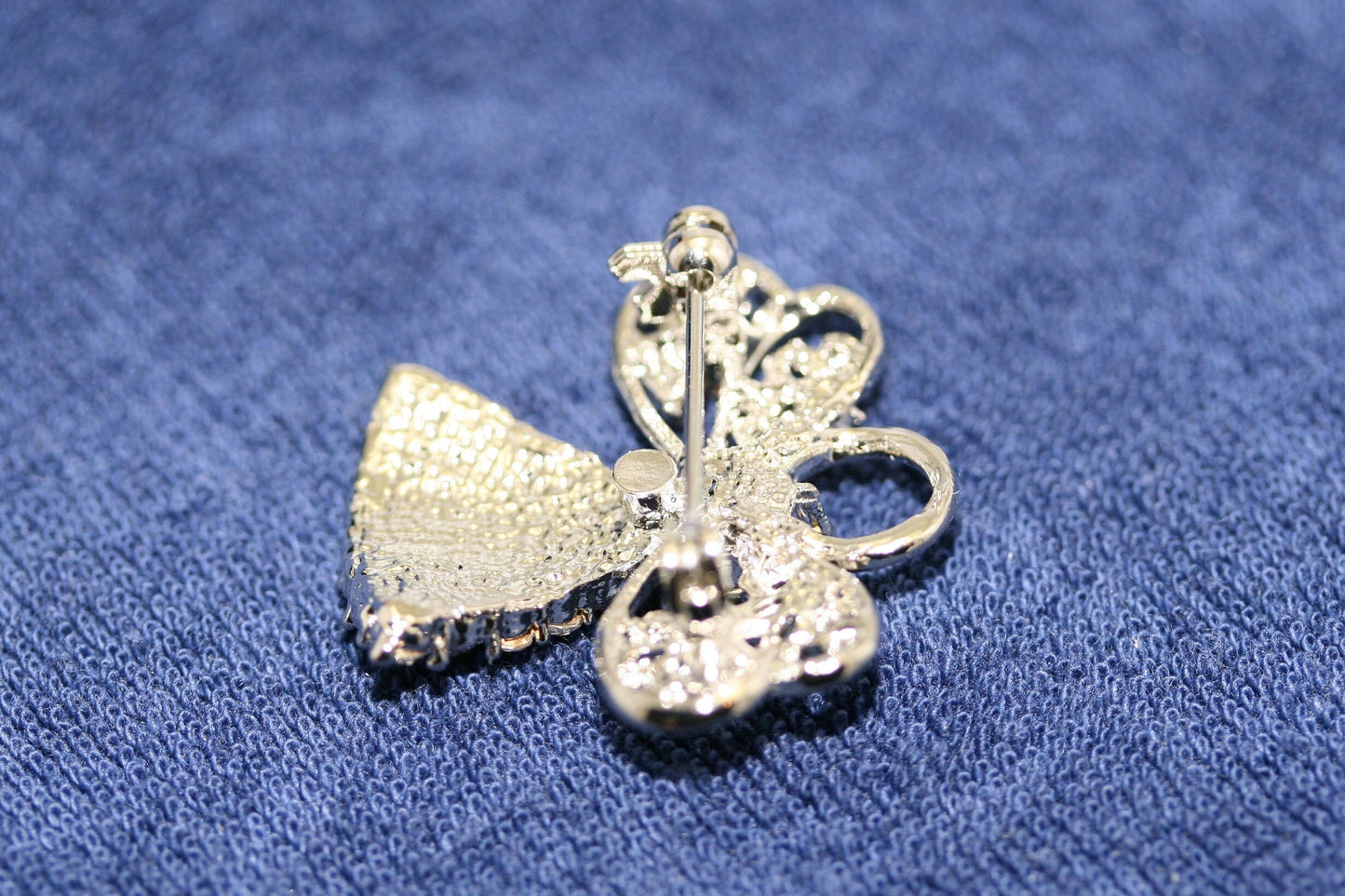 Silver-Plated Clear Rhinestone Angel Brooch Pin, Angel Pin, Angel Jewelry Gift