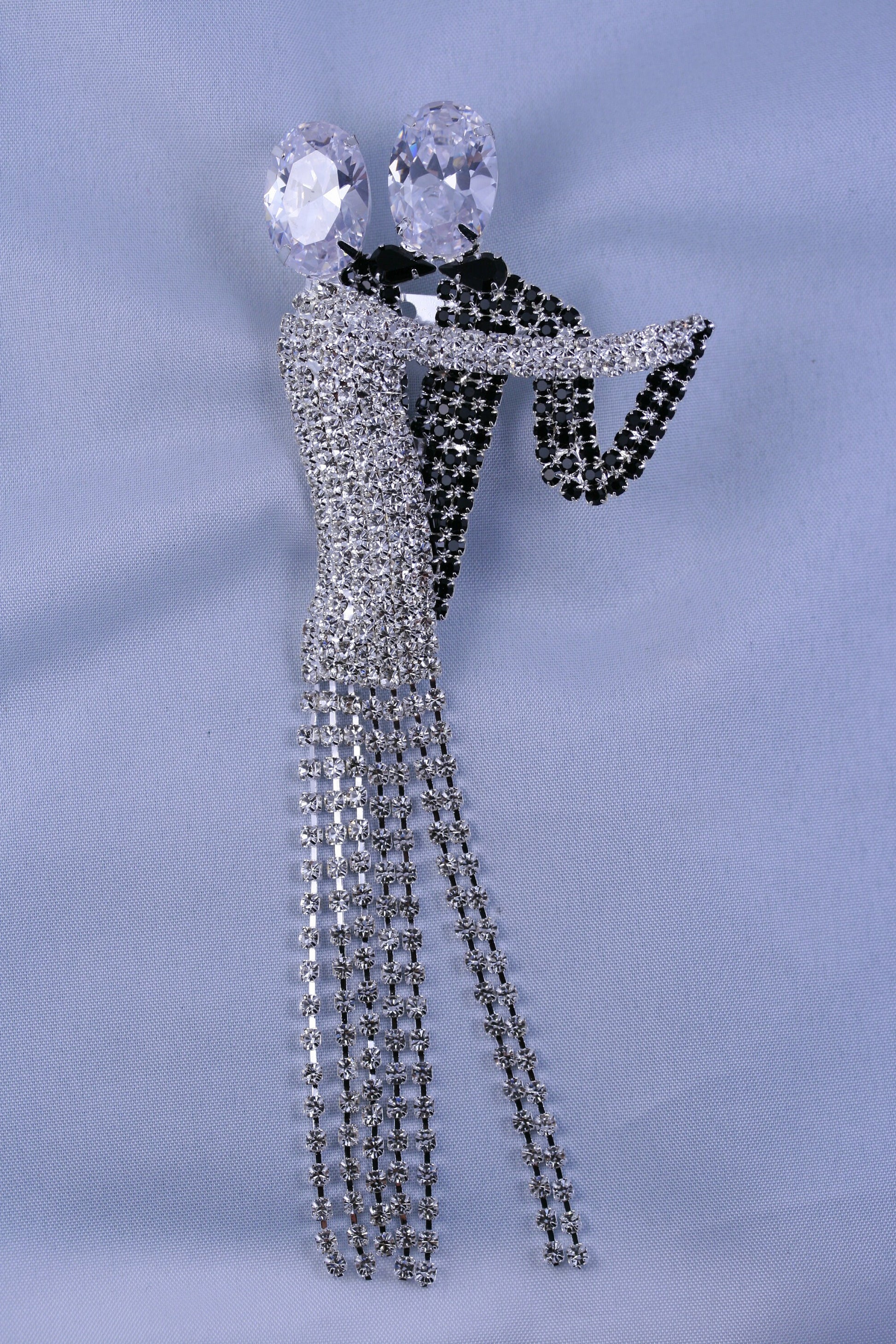 Ballroom Dancers Pin CZECH-style Rhinestones Dancing Couple Dancers Brooch Waltzing Art Deco