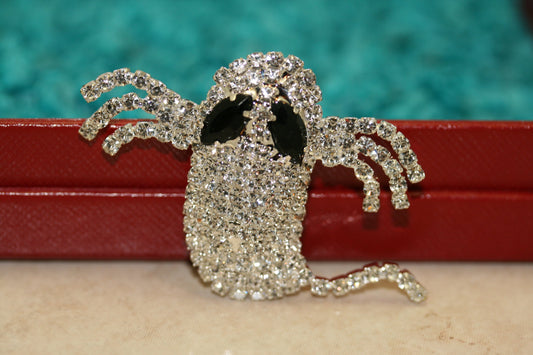 GRANDLING Bling bling Halloween Ghost Theme Gift Rhinestone Jewelry "Ghost" Brooch Pins