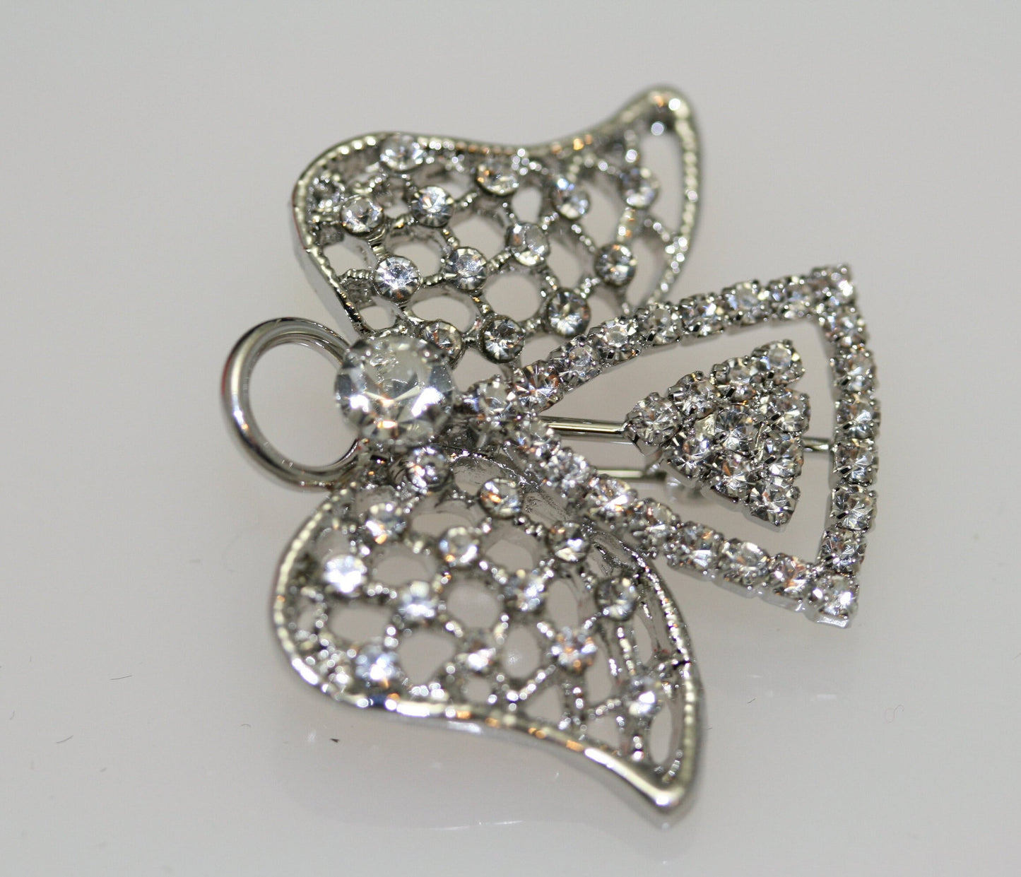 Vintage rhinestone angel pin brooch, heavenly angel pin, Christmas Jewelry, angel jewelry