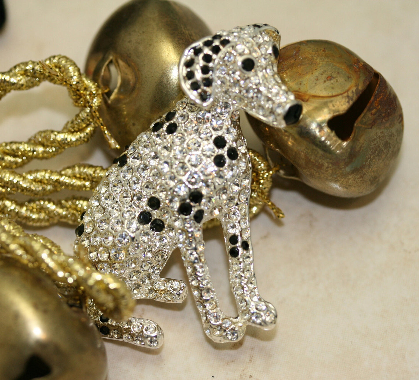 Rhinestone Dalmatian Dog Crystal Pin Brooch