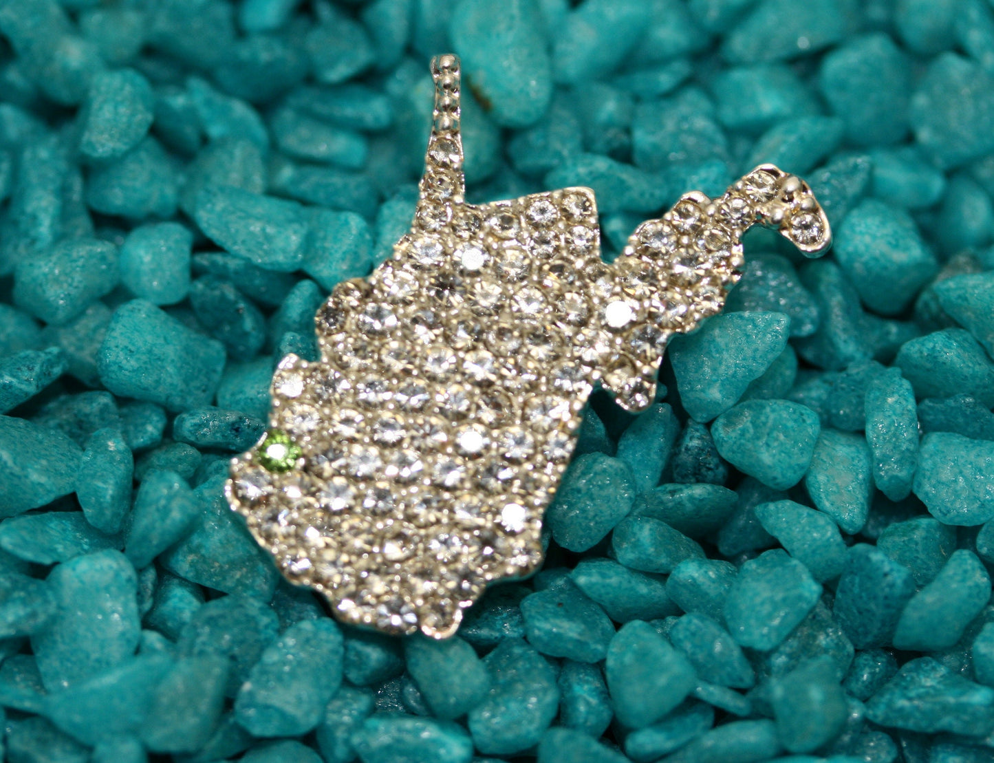 Rhinestone West Virginia State Pin Brooch, WV State West Virginia State Jewelry, State Shaped Pin