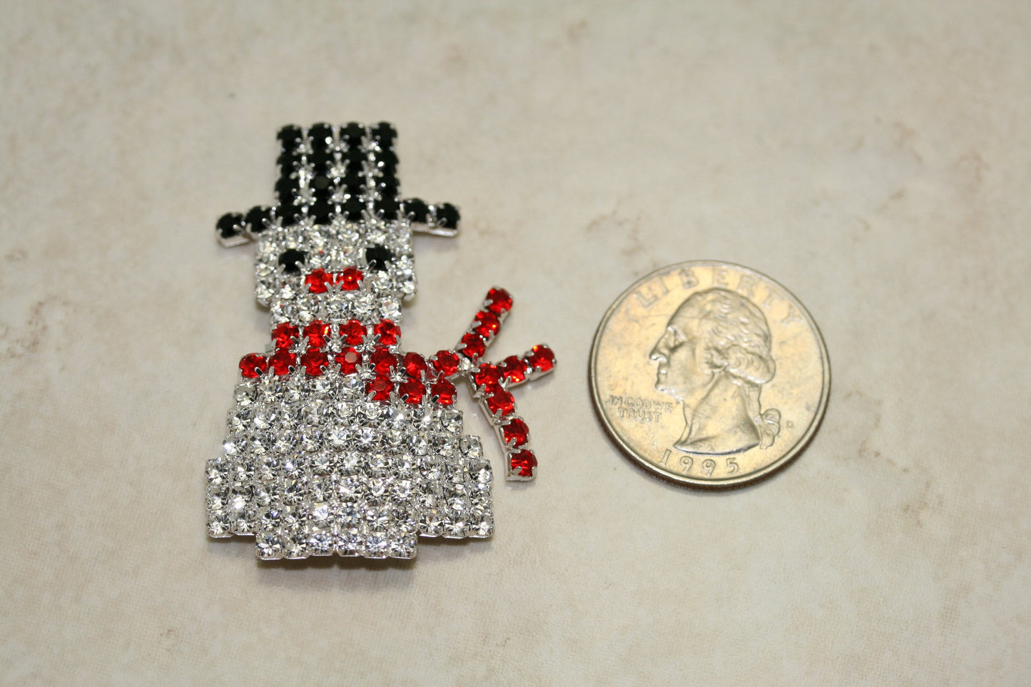 Rhinestone Winter Snowman Pin Brooch, Prong-setting Crystal Christmas Snowman, Holiday Christmas Jewelry