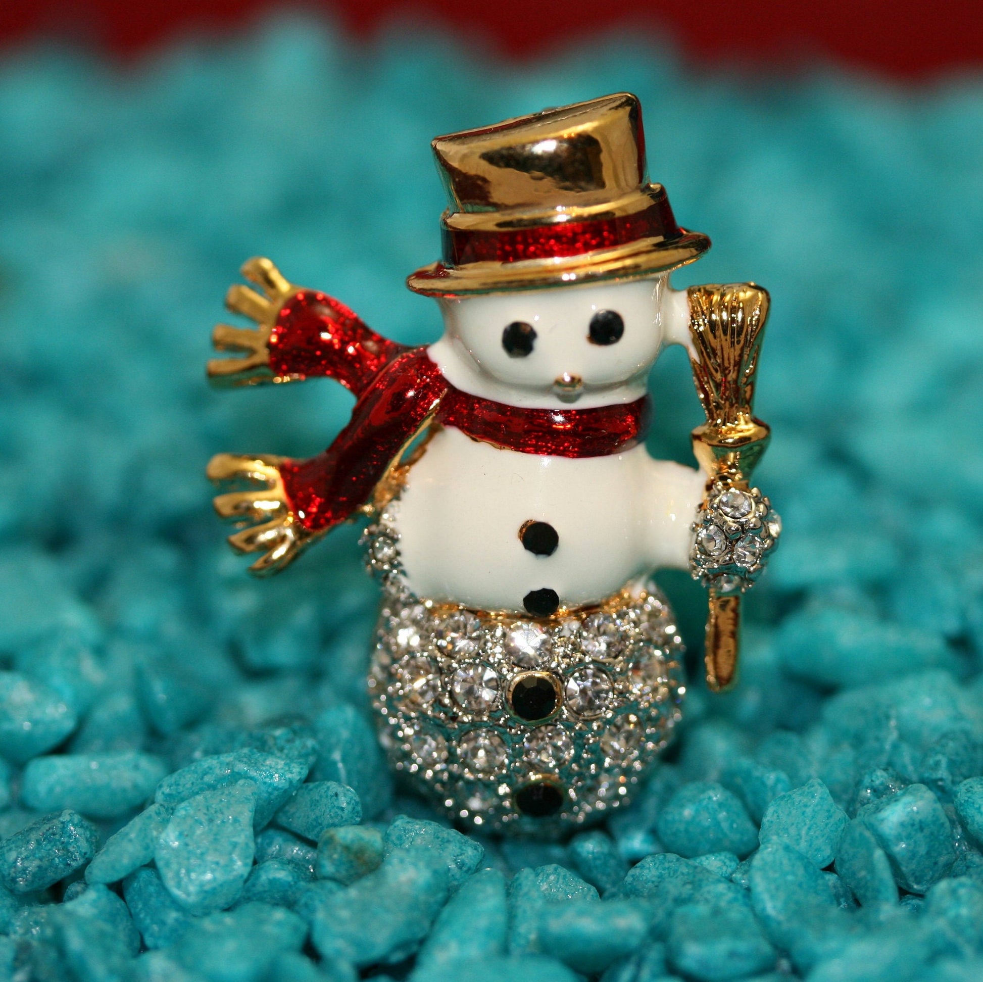 Rhinestone Snowman Brooch Christmas Snowman Pin, Suit Lapel Pin for Gift Party Fashion Holiday Jewelry