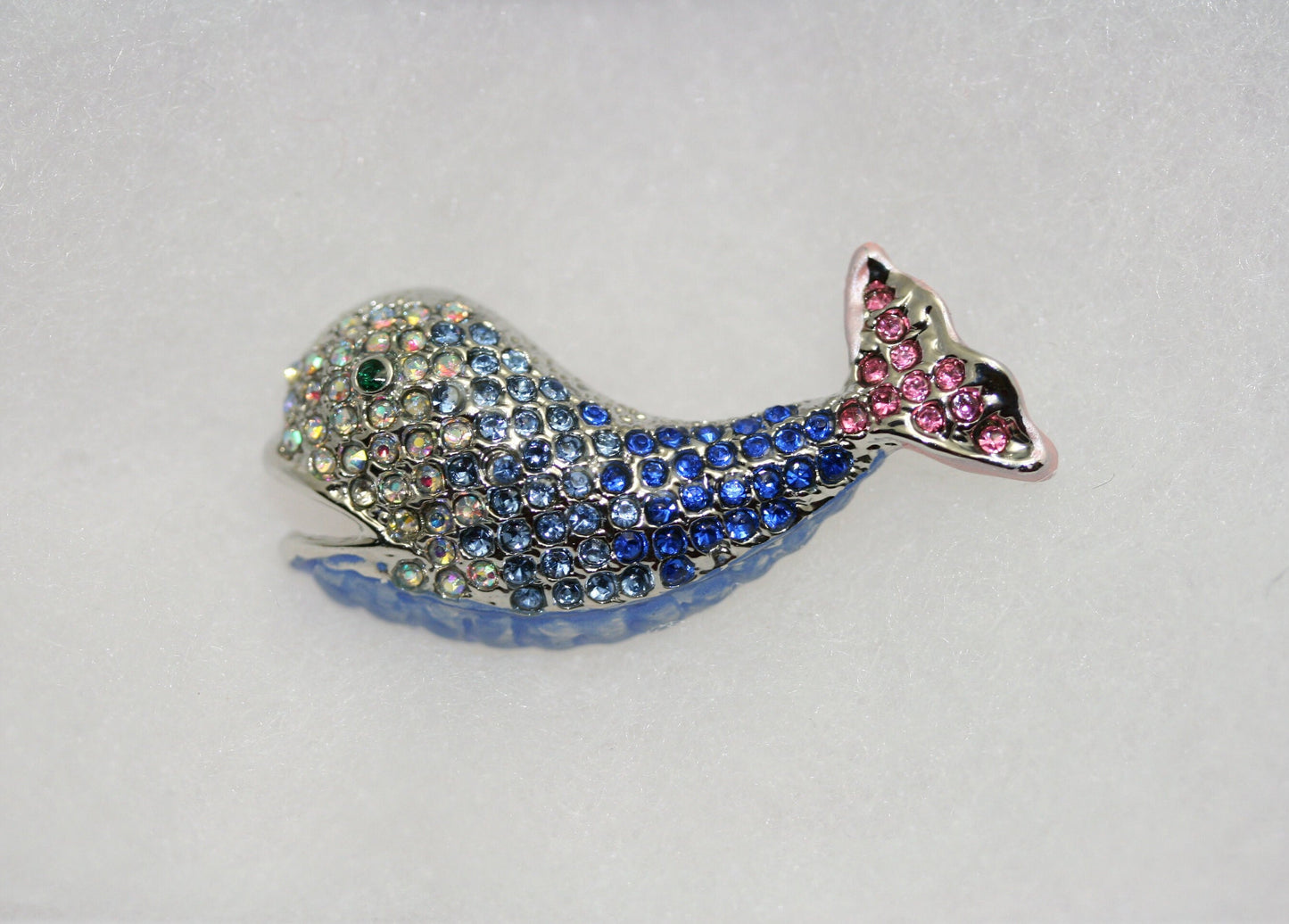 Sapphire Blue Rhinestone Whale Pin Ocean Wild Animal Pin Brooch, Crystal Whale Brooch