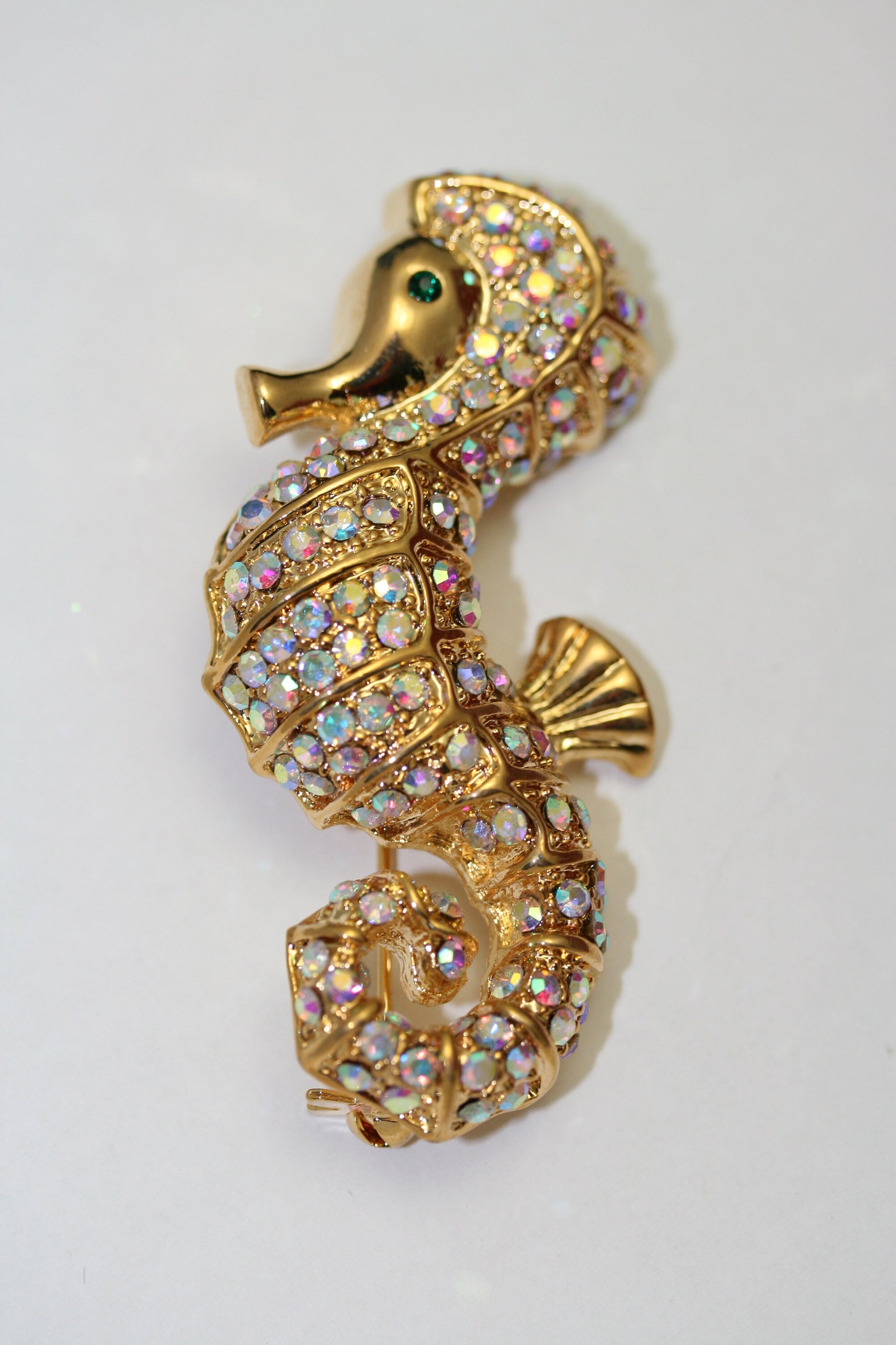 Vintage Seahorse Brooches Crystal Rhinestones Brooch Pin Jewelry Accessories