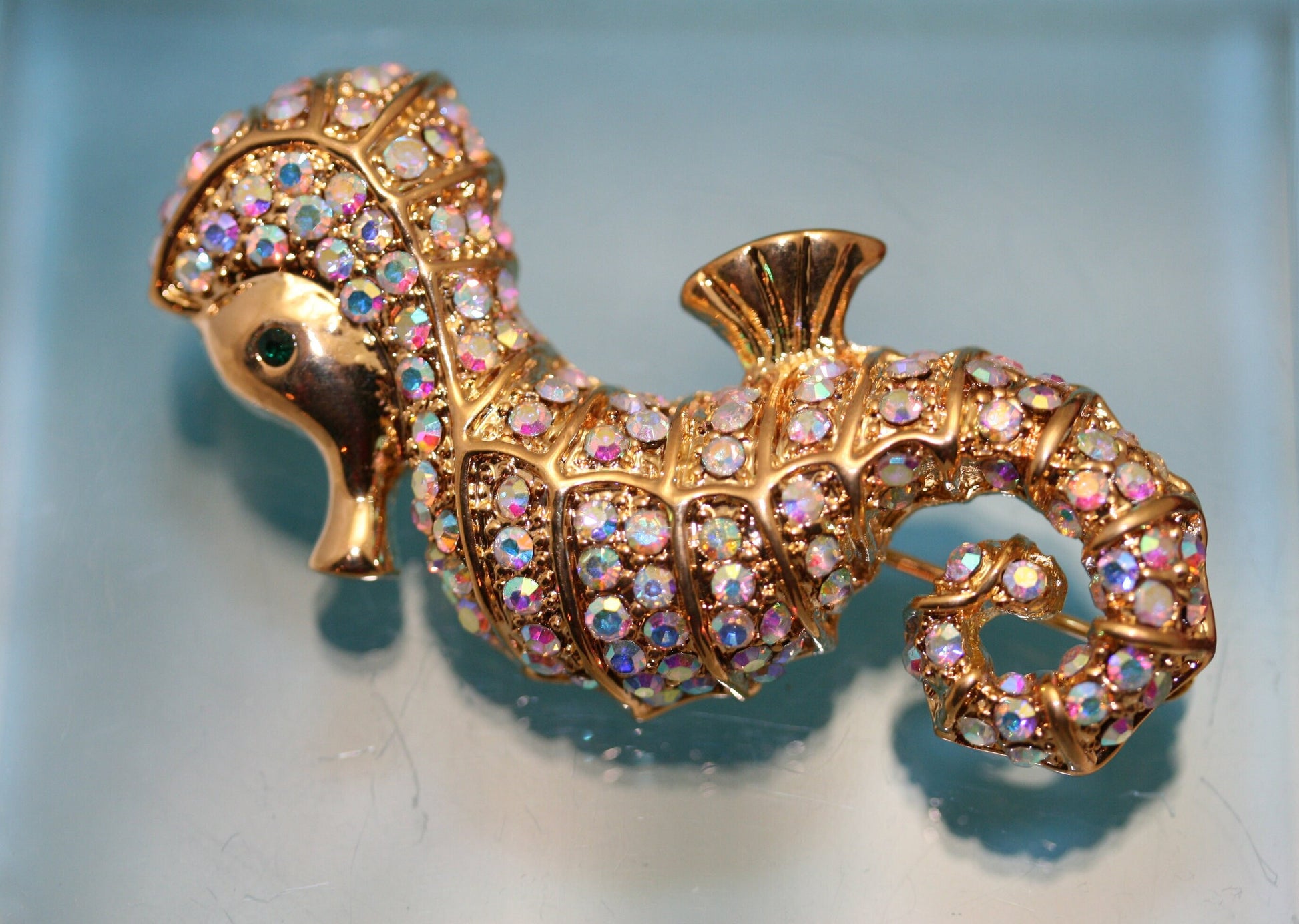Vintage Seahorse Brooches Crystal Rhinestones Brooch Pin Jewelry Accessories