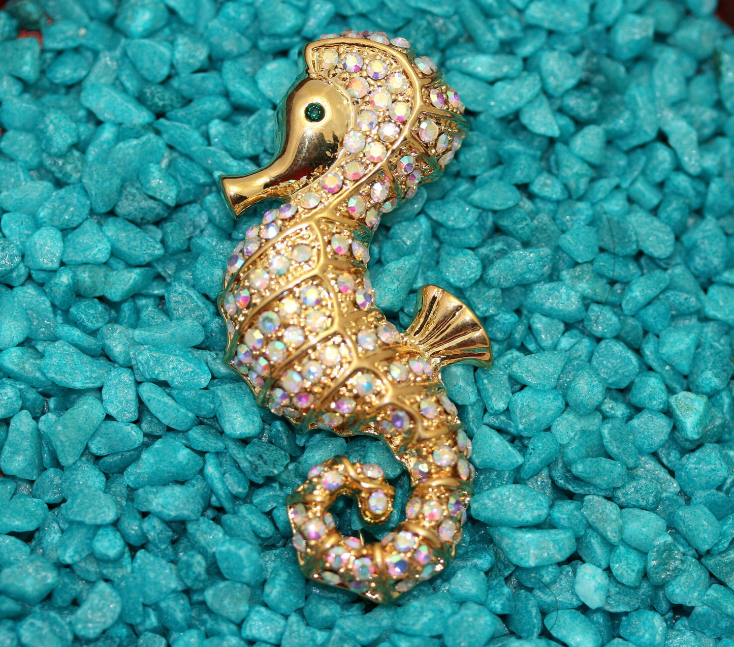Vintage Seahorse Brooches Crystal Rhinestones Brooch Pin Jewelry Accessories