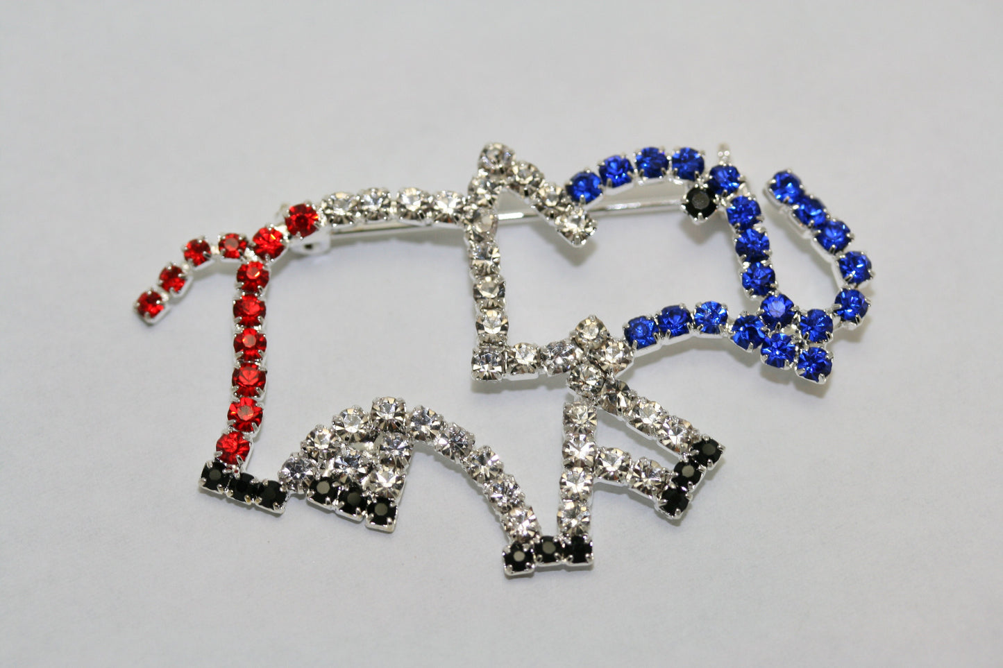 Patriotic ELEPHANT Rhinestone Pin Brooch, Red White Blue Patriotic GOP Republican Elephant Brooch, Patriotic Jewelry Gift