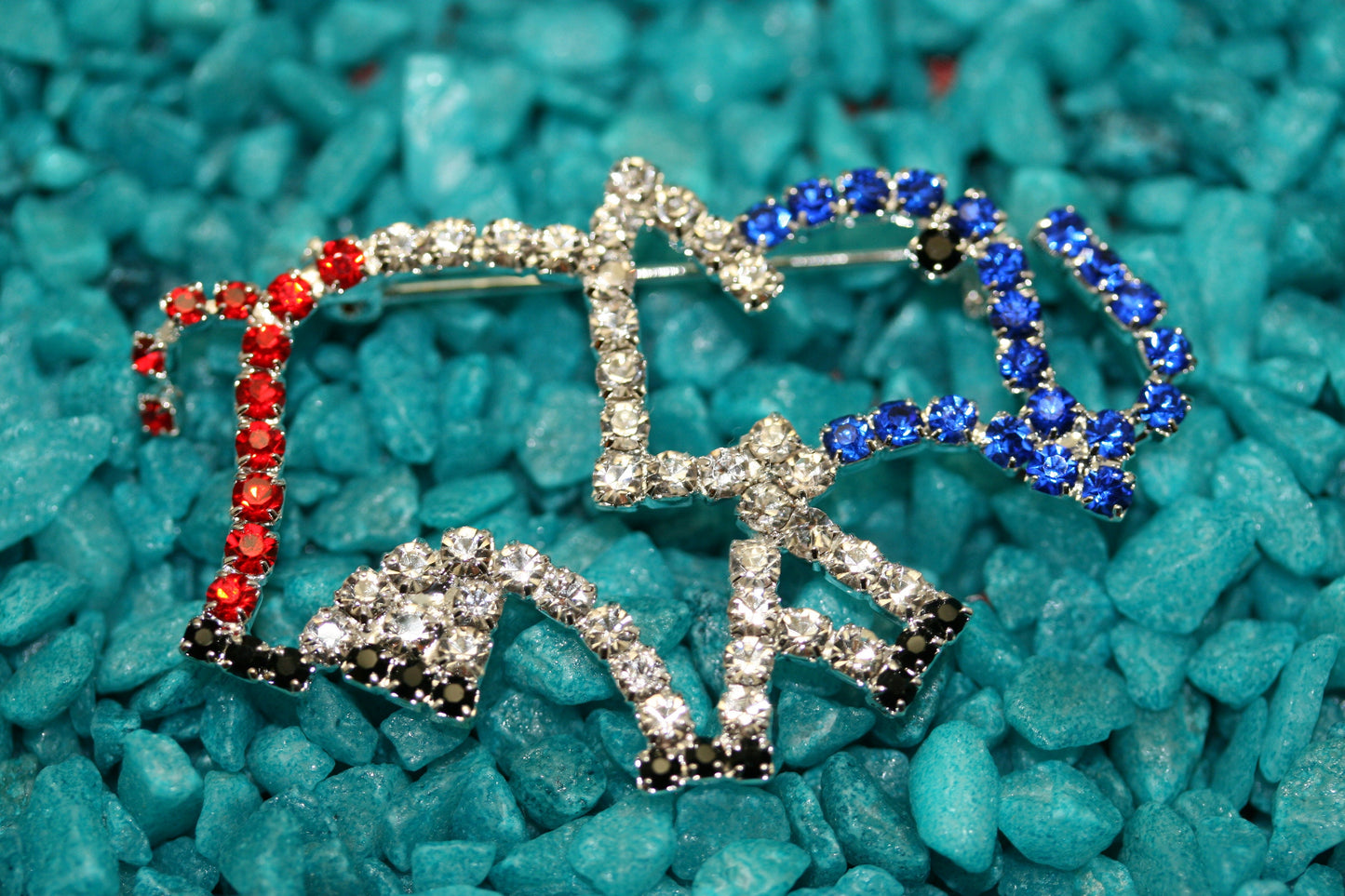 Patriotic ELEPHANT Rhinestone Pin Brooch, Red White Blue Patriotic GOP Republican Elephant Brooch, Patriotic Jewelry Gift