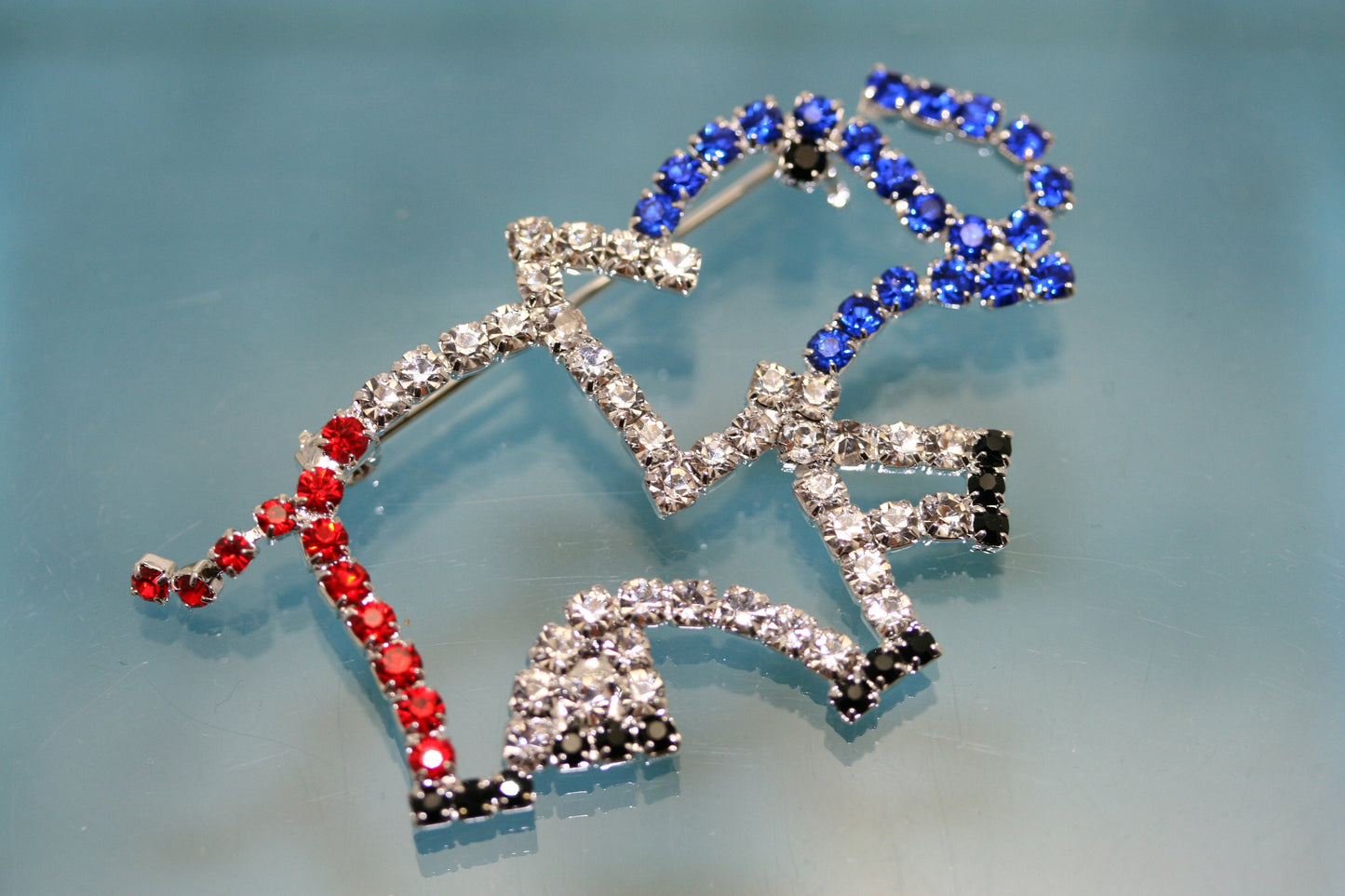 Patriotic ELEPHANT Rhinestone Pin Brooch, Red White Blue Patriotic GOP Republican Elephant Brooch, Patriotic Jewelry Gift