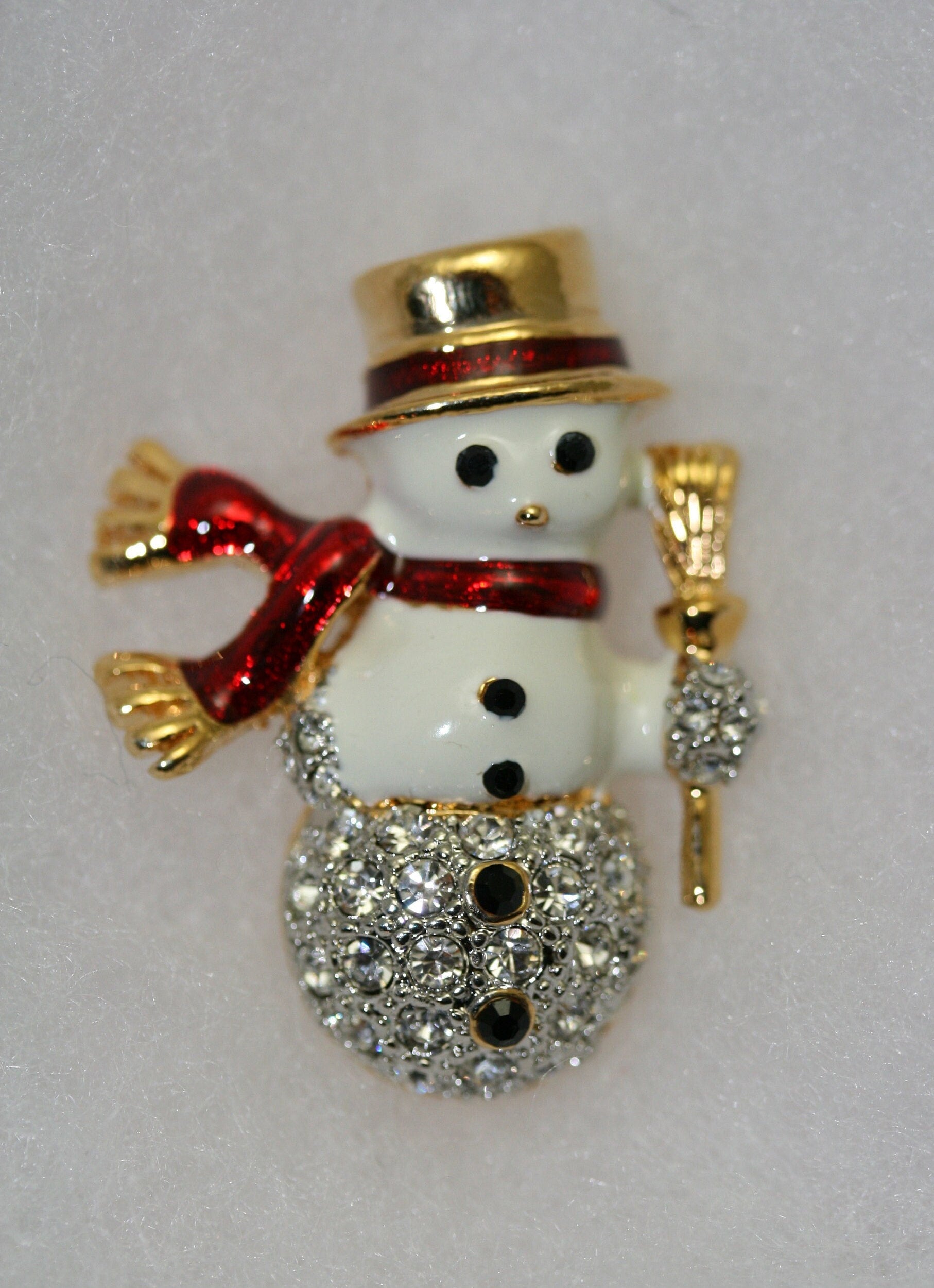 Rhinestone Snowman Brooch Christmas Snowman Pin, Suit Lapel Pin for Gift Party Fashion Holiday Jewelry