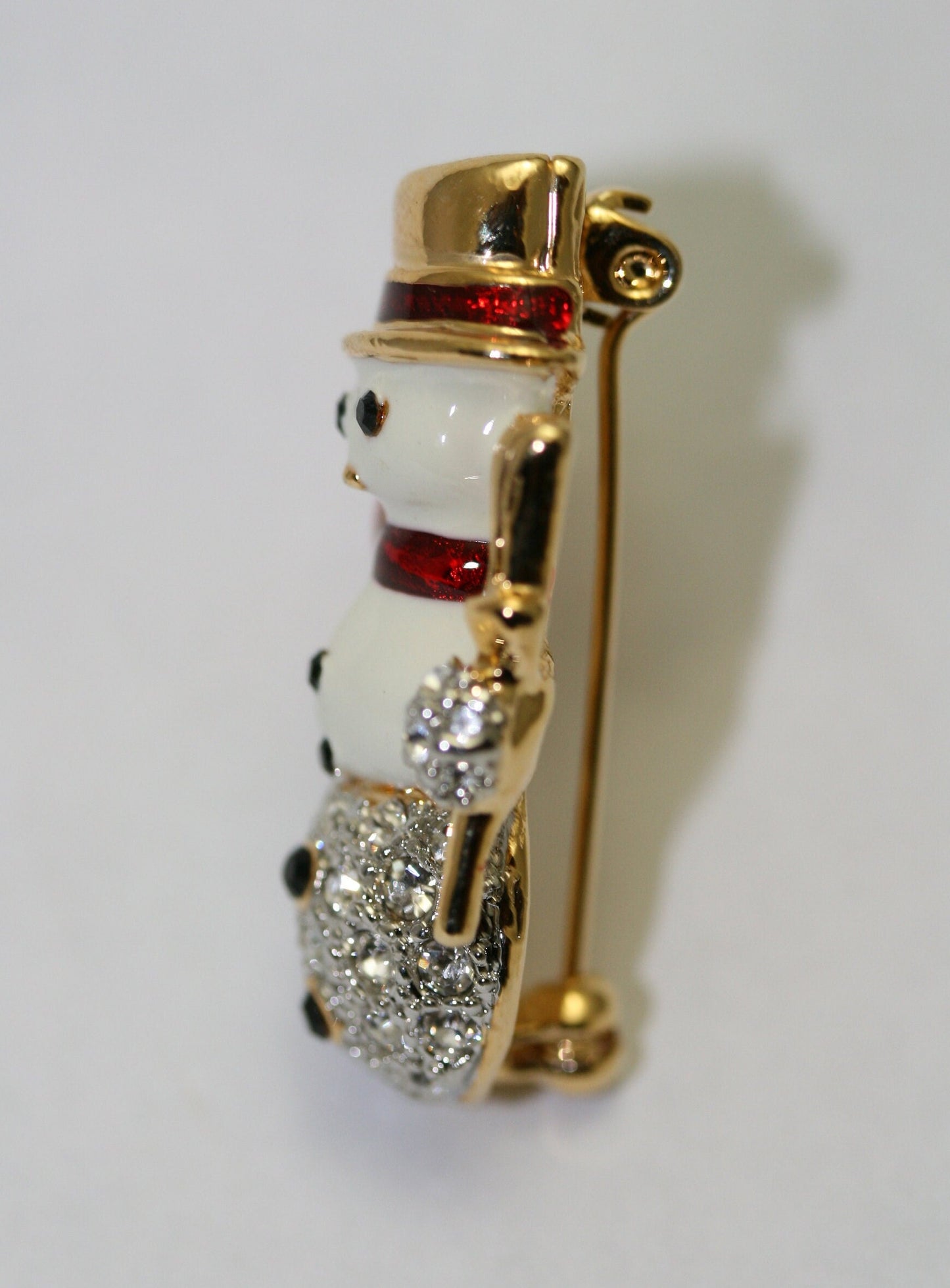 Rhinestone Snowman Brooch Christmas Snowman Pin, Suit Lapel Pin for Gift Party Fashion Holiday Jewelry