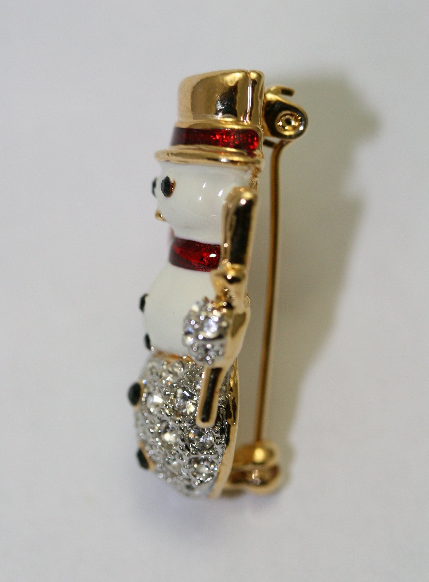 Rhinestone Snowman Brooch Christmas Snowman Pin, Suit Lapel Pin for Gift Party Fashion Holiday Jewelry