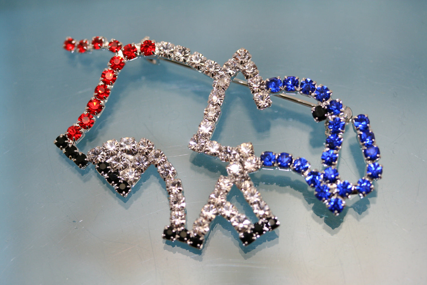 Patriotic ELEPHANT Rhinestone Pin Brooch, Red White Blue Patriotic GOP Republican Elephant Brooch, Patriotic Jewelry Gift