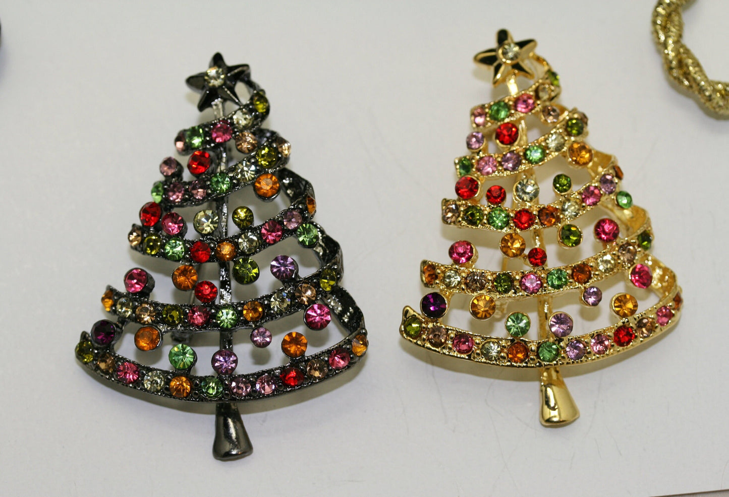 Multicolor Rhinestone Christmas Tree Brooch Pin Women's Jewelry Gift, Xmas, Holiday Jewelry