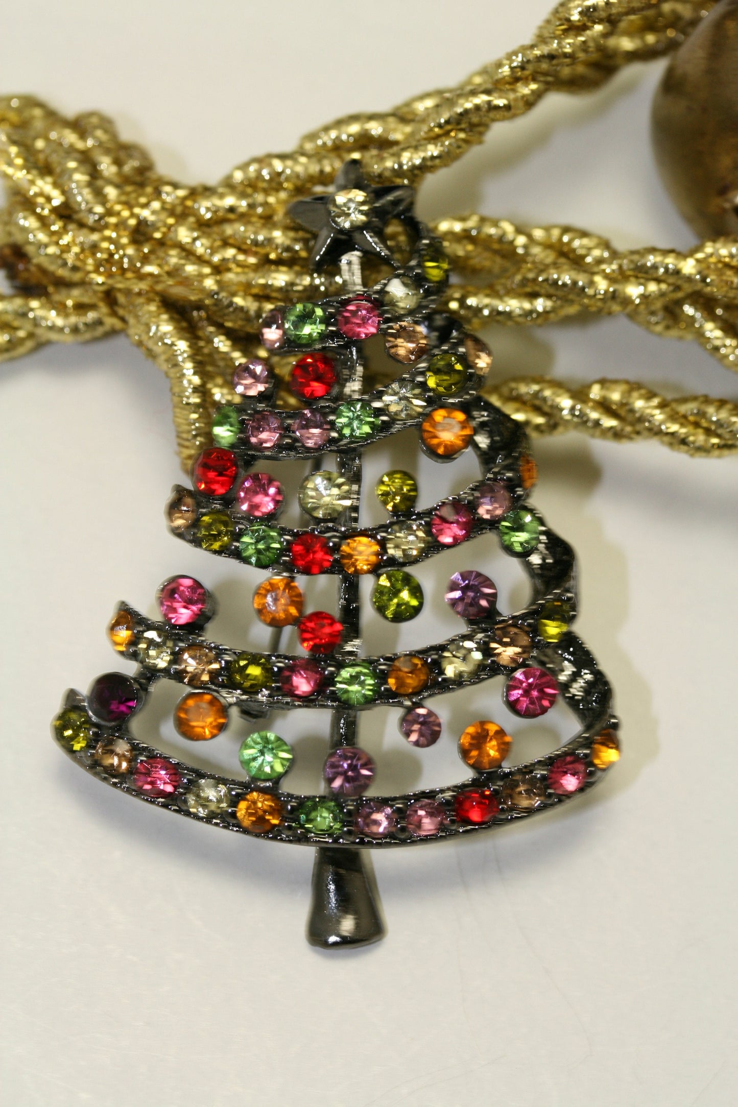 Multicolor Rhinestone Christmas Tree Brooch Pin Women's Jewelry Gift, Xmas, Holiday Jewelry