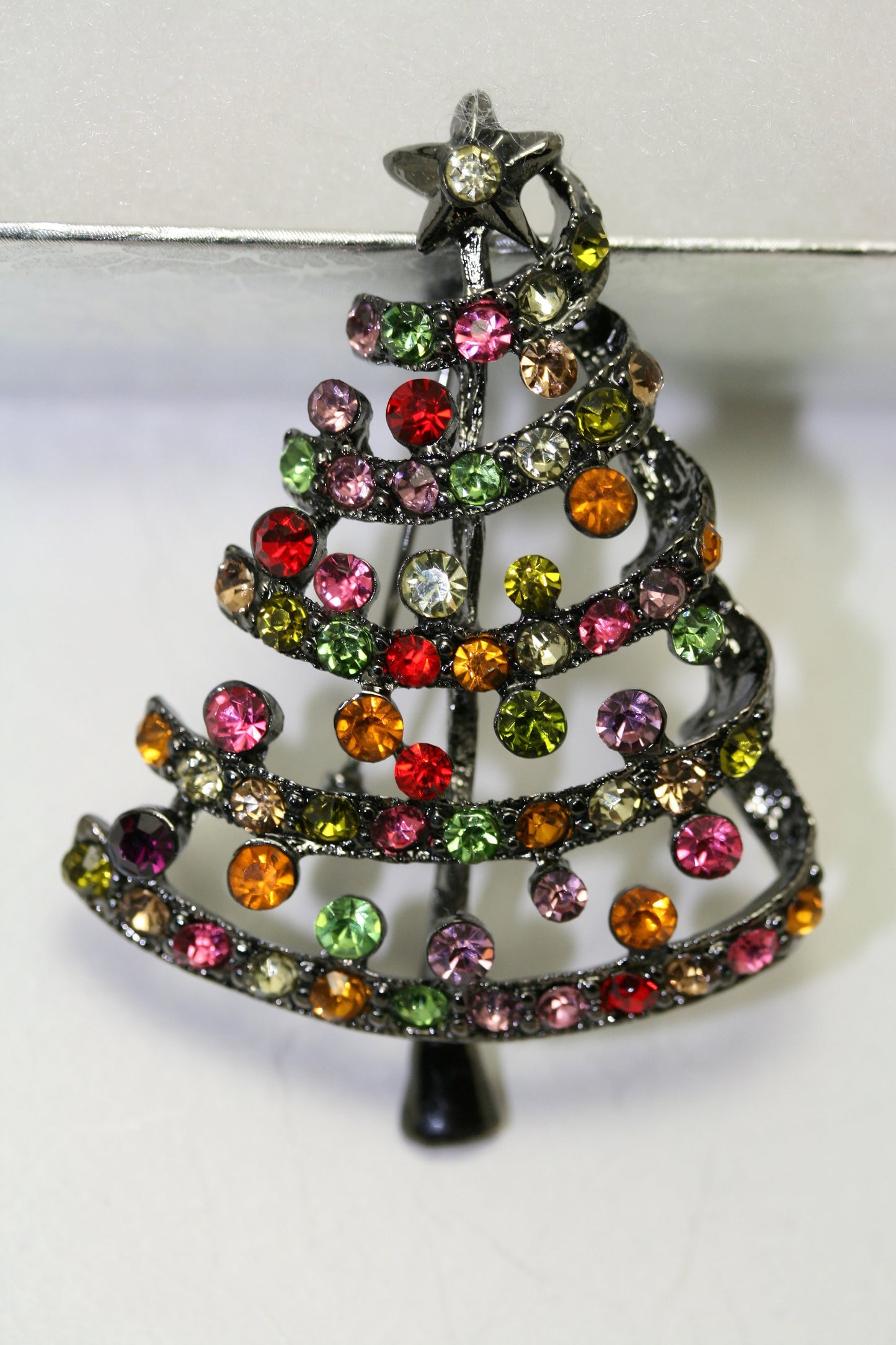 Multicolor Rhinestone Christmas Tree Brooch Pin Women's Jewelry Gift, Xmas, Holiday Jewelry