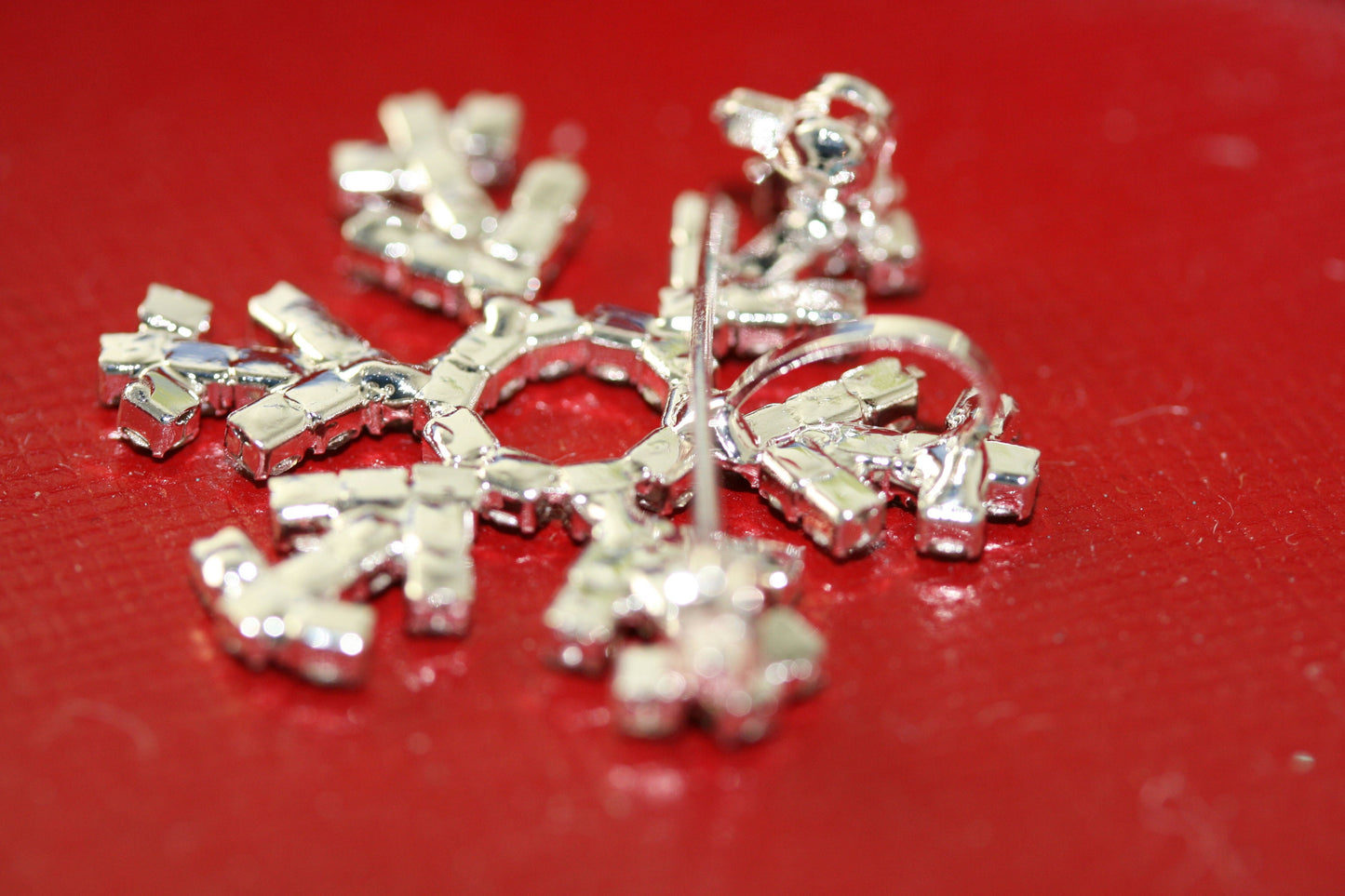 Rhinestone Winter Snowflake Brooch Pin OR Pendant, Christmas Fashion Jewelry Gift