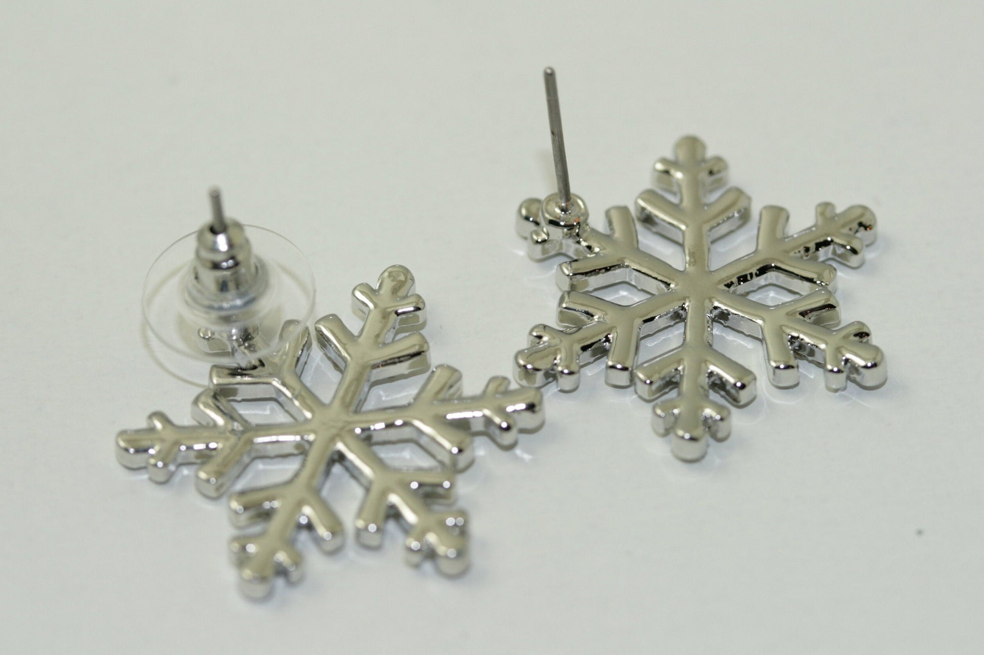 Rhinestone Snowflake Post Stud Earring, Crystal Christmas Holiday Jewelry, Winter Snowflake Earring