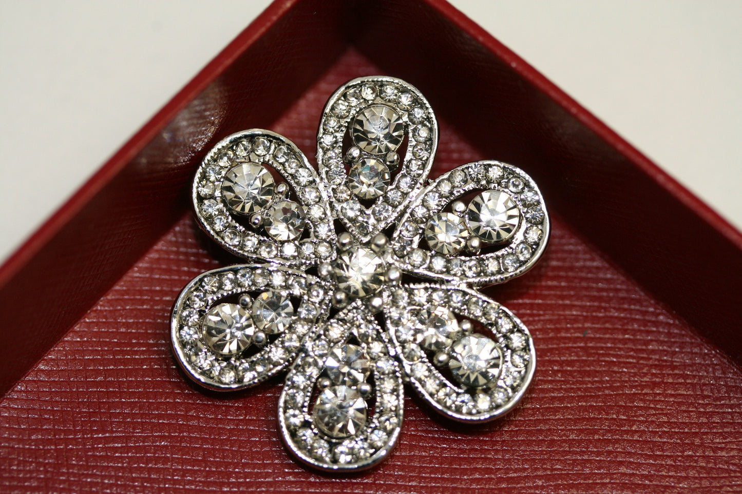 Silver-tone Rhinestone Snowflake Brooch, Pin & Pendant, Christmas Winter Snowflake Jewelry Gift, Wedding Jewelry