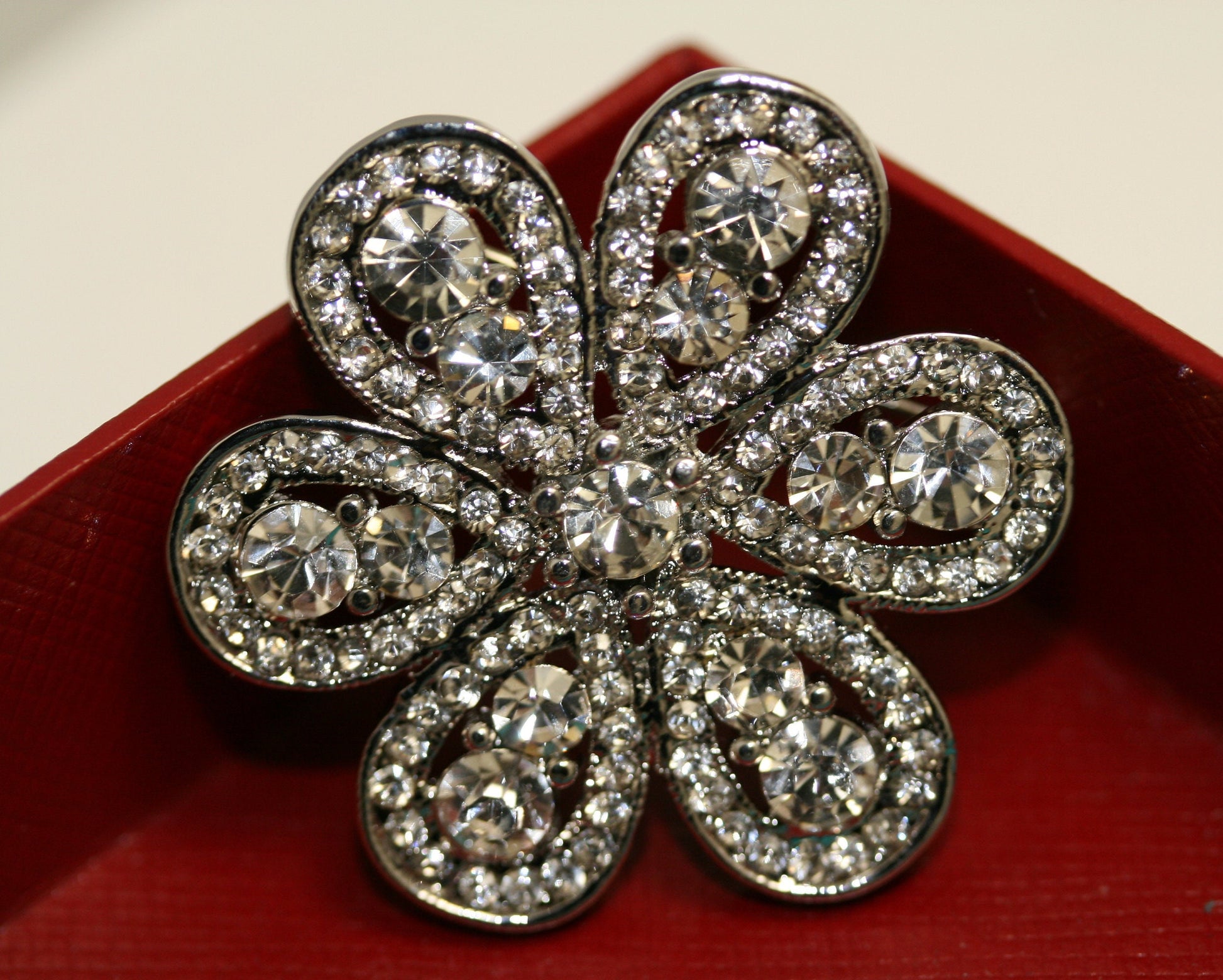 Silver-tone Rhinestone Snowflake Brooch, Pin & Pendant, Christmas Winter Snowflake Jewelry Gift, Wedding Jewelry