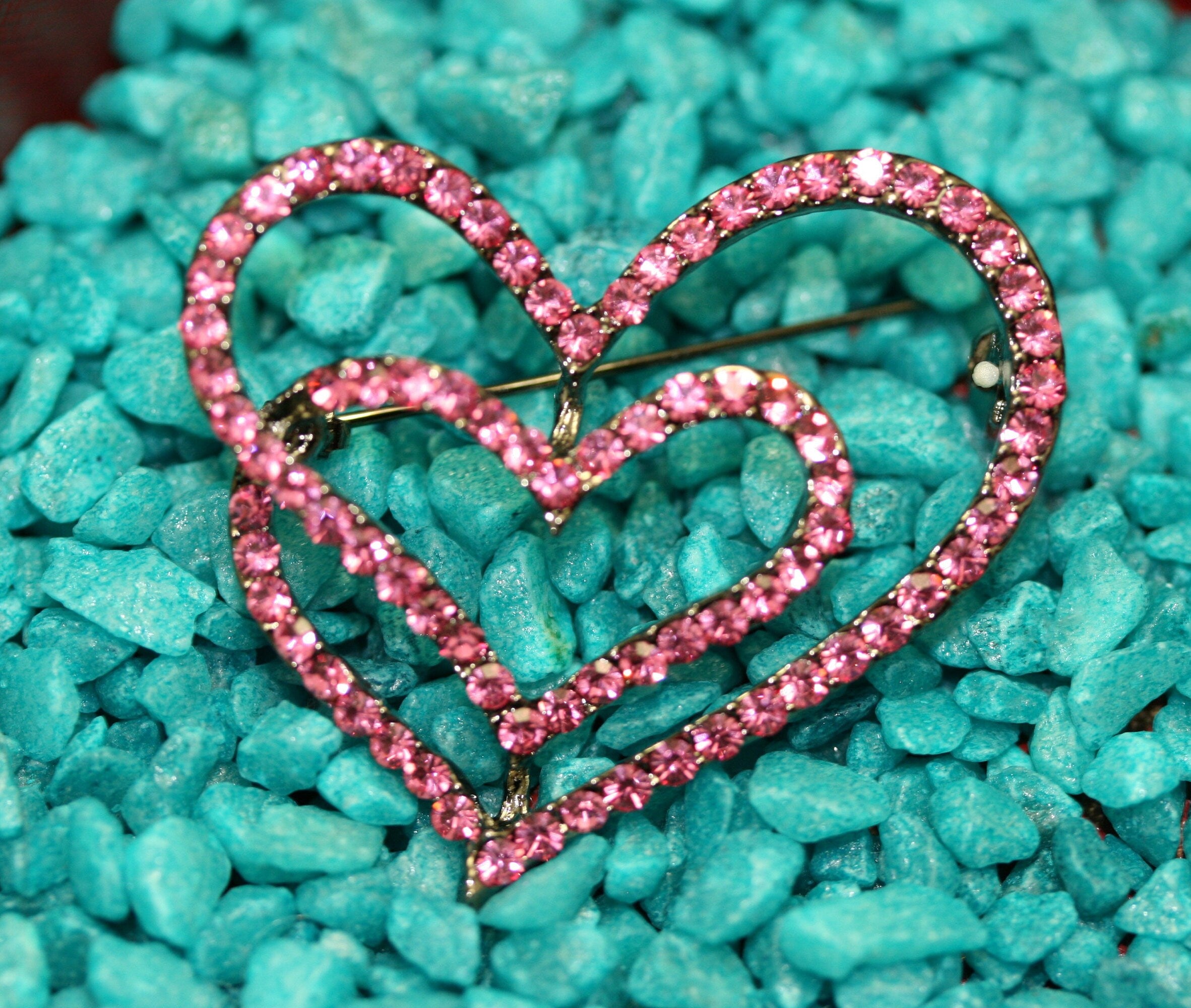 Rhinestone Heart Shape Brooch Pin Love Brooch Fashion