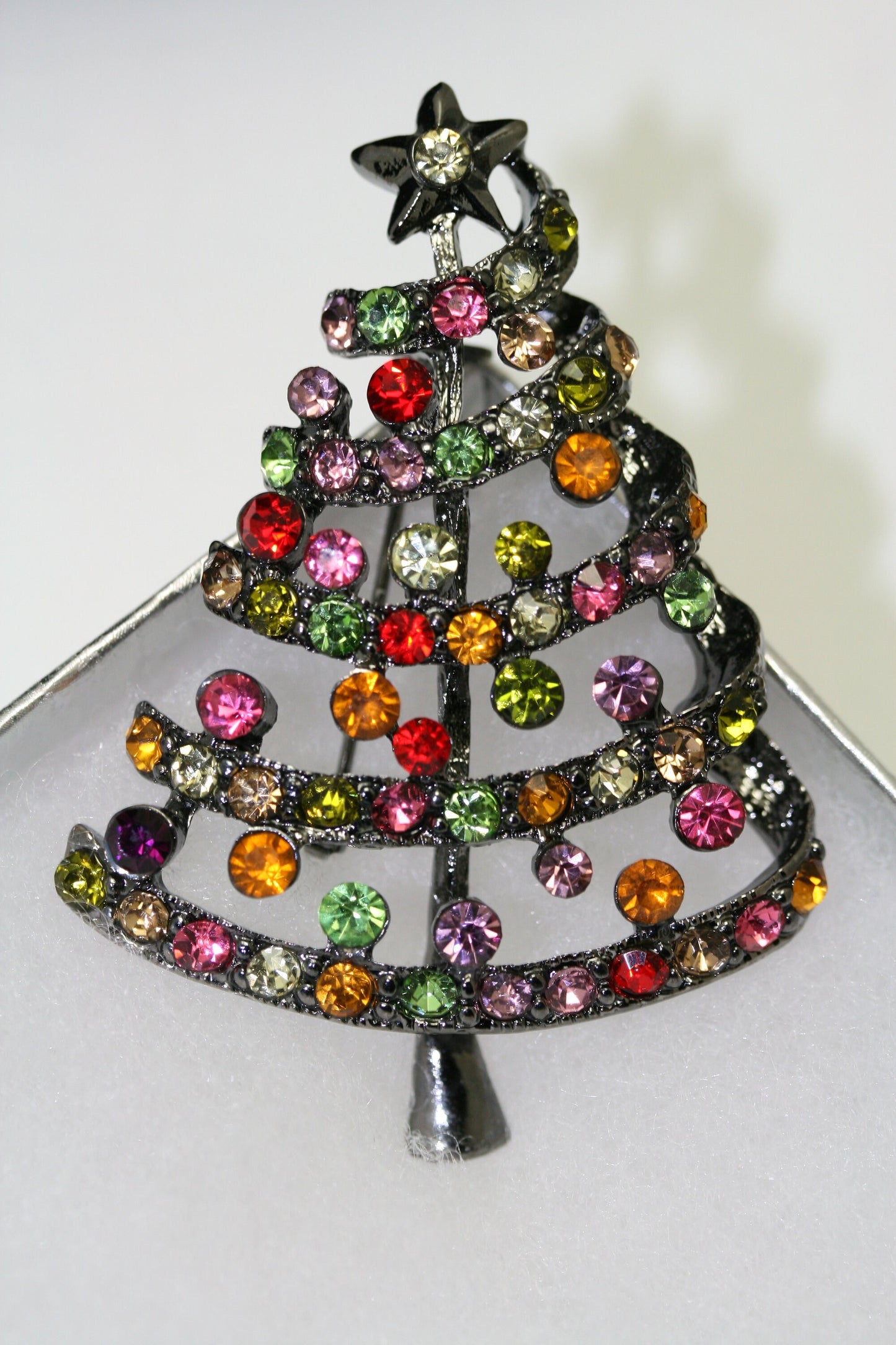 Multicolor Rhinestone Christmas Tree Brooch Pin Women's Jewelry Gift, Xmas, Holiday Jewelry