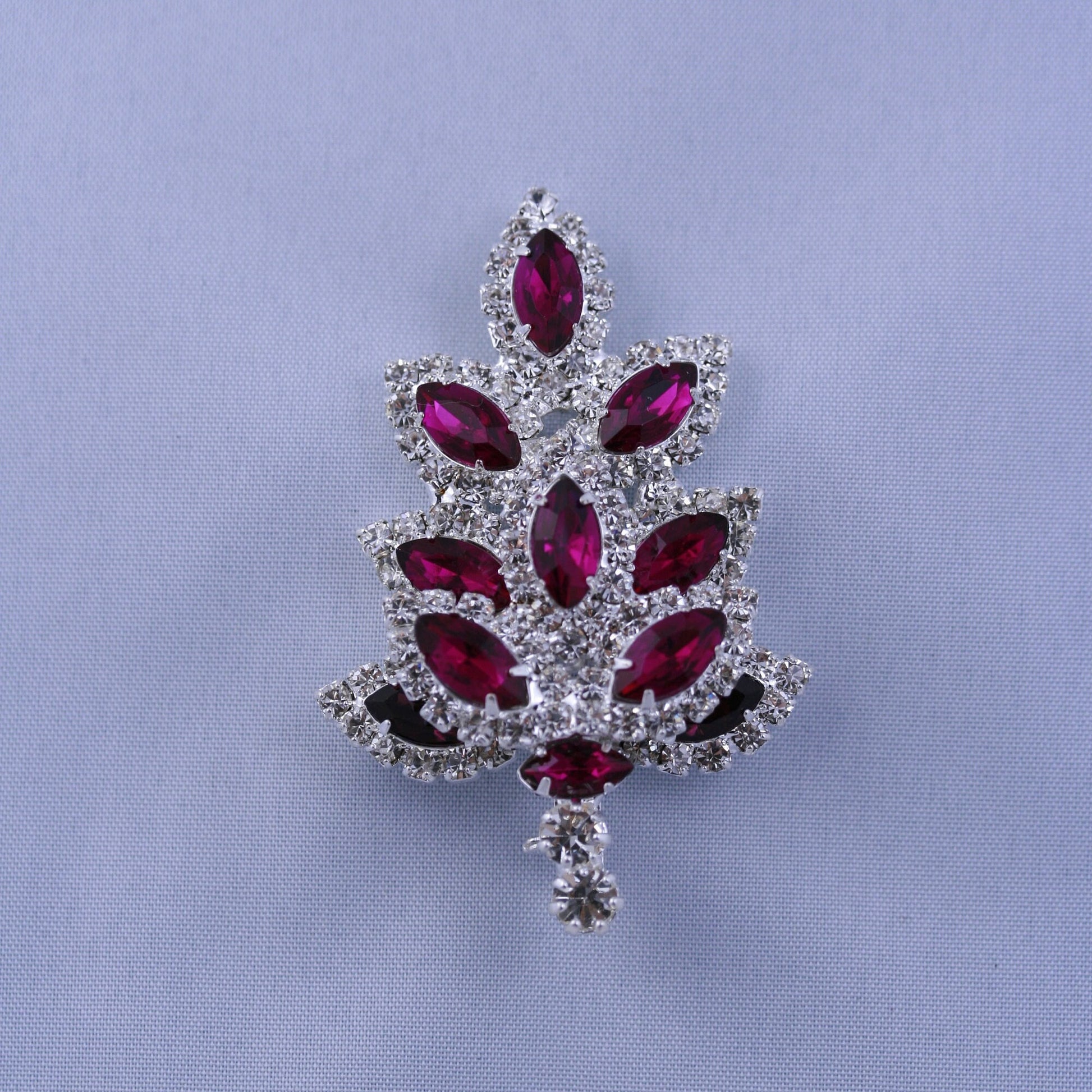 Dazzling Rhinestone Christmas Tree Brooch, Pin, Crystal Purple Xmas Tree, Costume Holiday Jewelry Gift