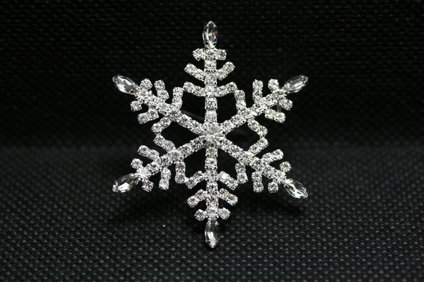 Rhinestone Snowflake Christmas Pin Brooch & Pendant, Crystal Snowflake Jewelry Gift, Winter Holiday Jewelry Gift