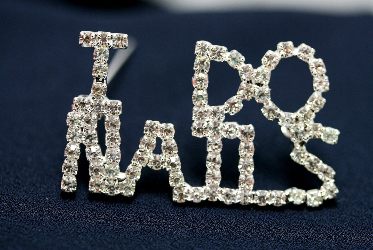 Rhinestone word Pins, "I do Nails" ,"I do hairs", " I do faces".